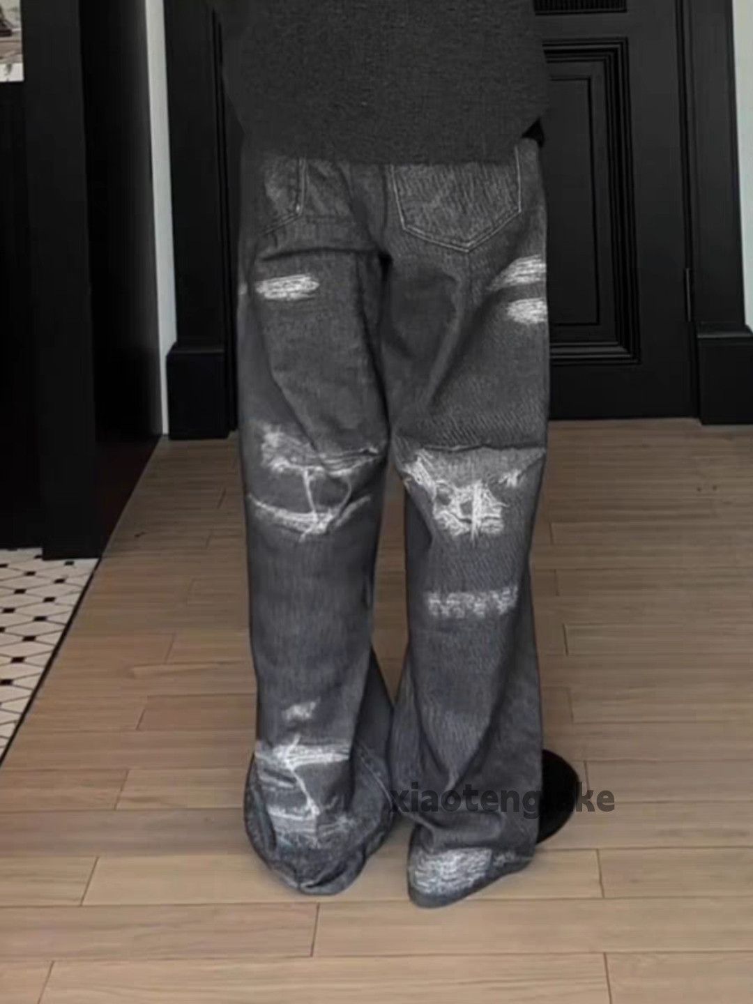 Jean × Vintage Unisex washed faded cleanfit yuppie Damaged print jeans Size US 28 / EU 44 - 1 Thumbnail