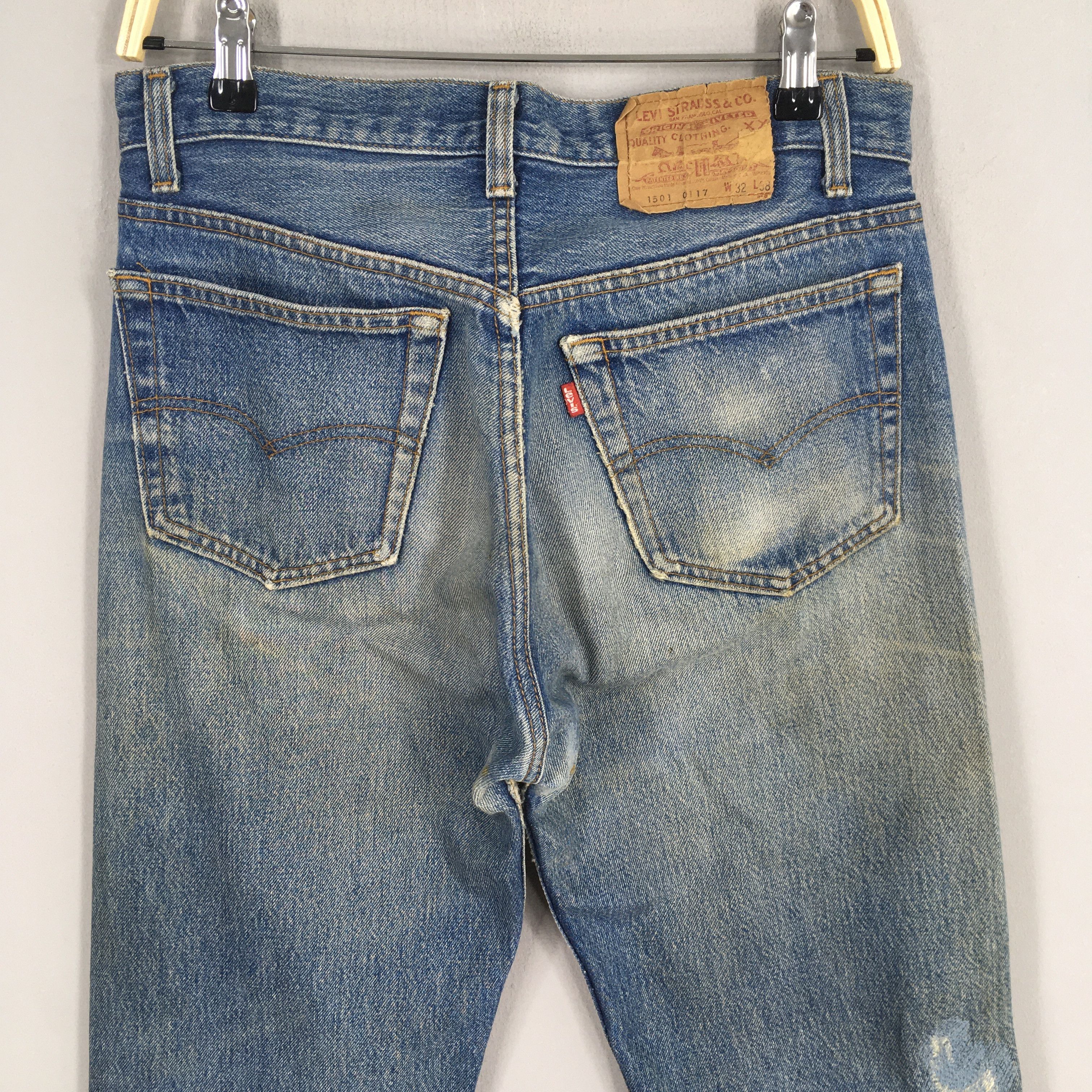 Levi's Size 29x33 Vintage 80s Levi's 501 Faded Blue Jeans S930 Size US 29 - 9 Thumbnail