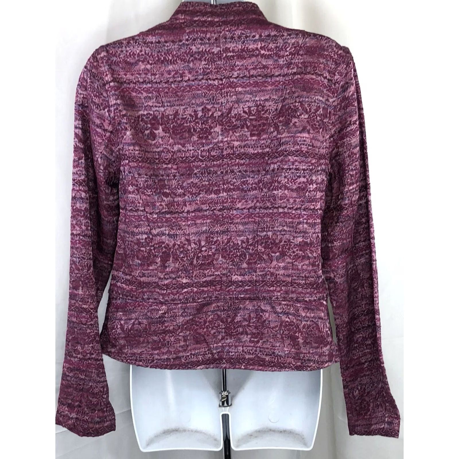 Vintage Vintage Christopher banks Brocade Top Purple Band/Mandarin Collar Shacket Size S / US 4 / IT 40 - 3 Thumbnail
