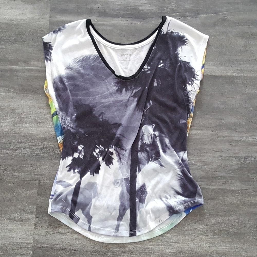 Express White Black Express Short Sleeve Size XS / US 0-2 / IT 36-38 - 1 Thumbnail