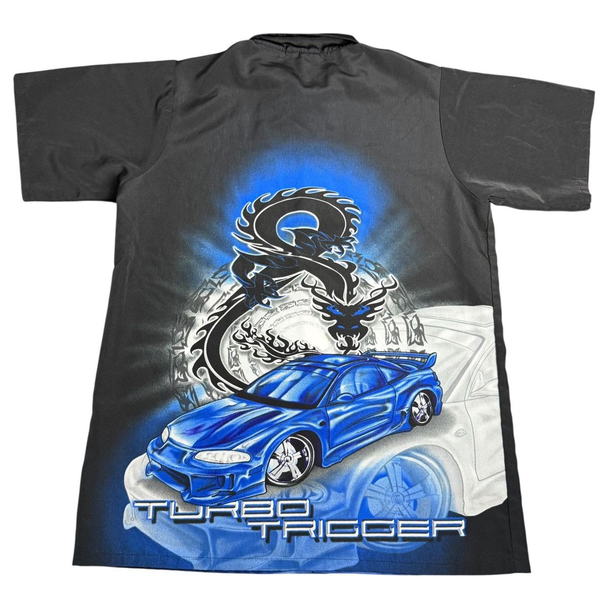 Vintage Y2K No Boundaries Dragon Car “Turbo Trigger” Button Up Shirt Size US M / EU 48-50 / 2 - 2 Thumbnail