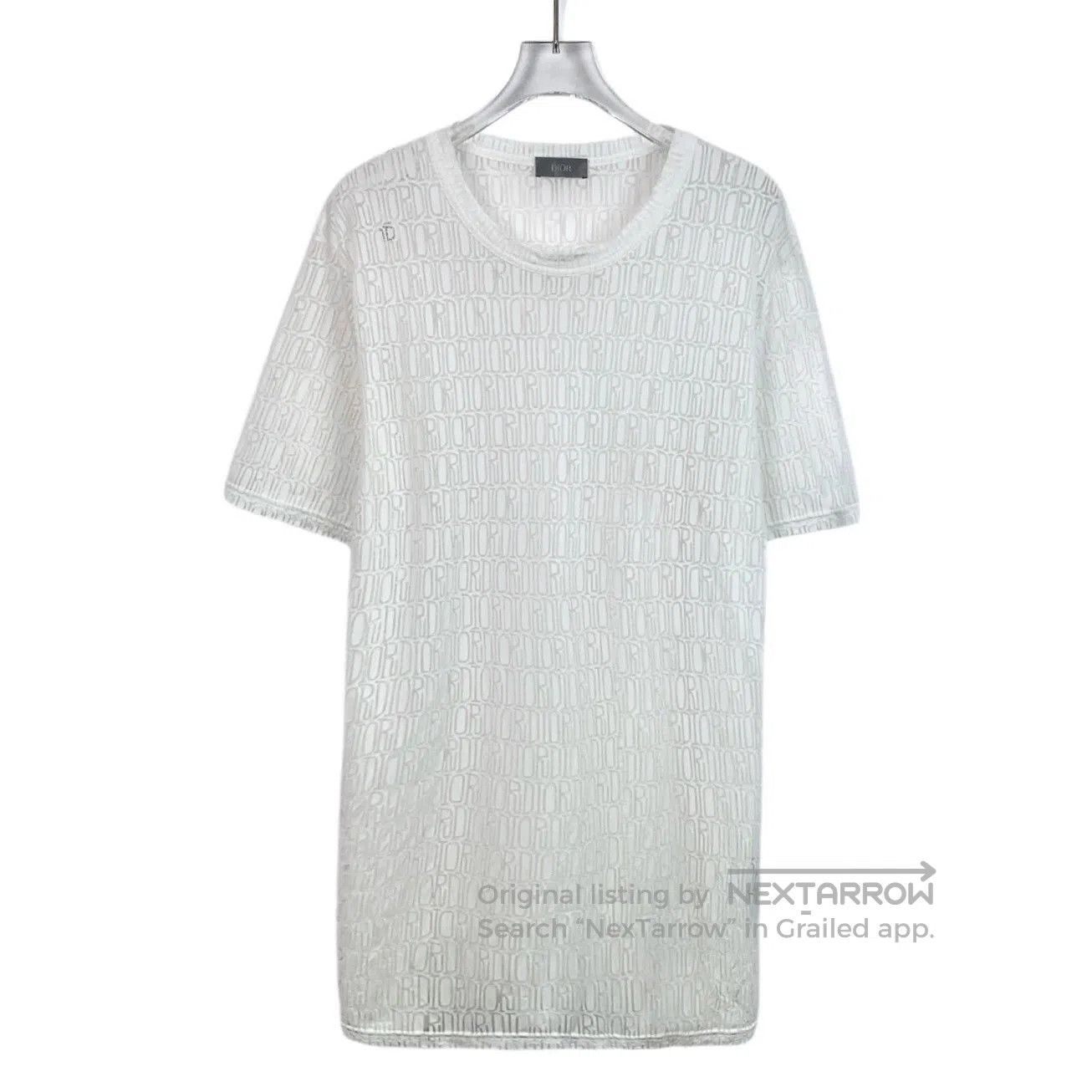 white logo short sleeve t-shirt by dior.