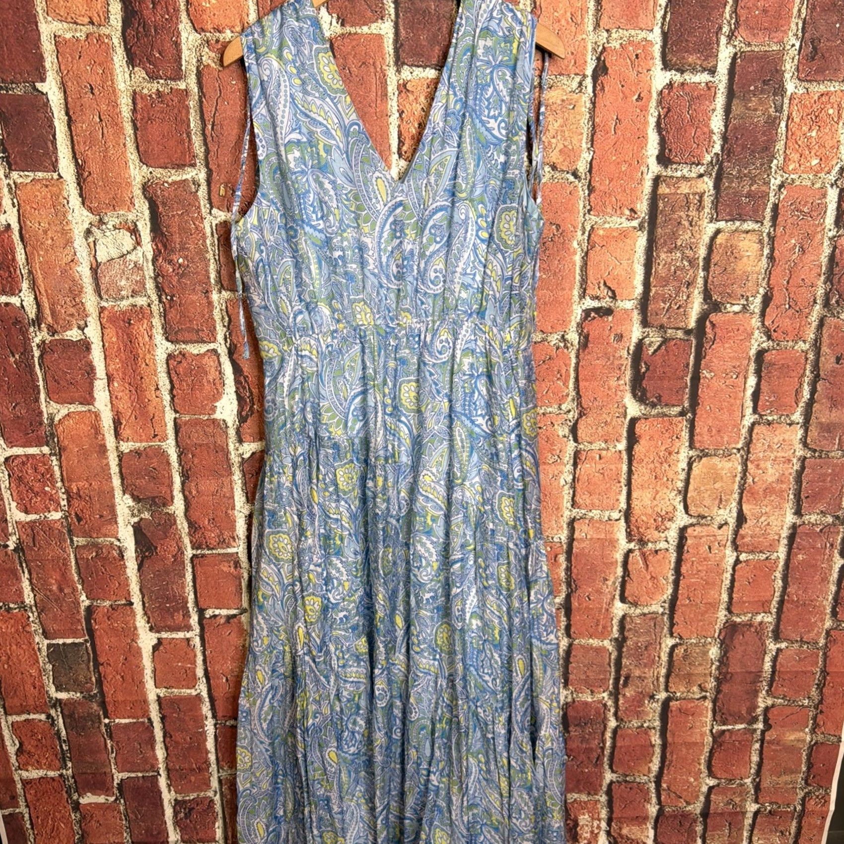 Vince Camuto Vince Camuto Womens Blue Paisley Sleeveless Long Dress L Maxi Polyester Spandex Size L / US 10 / IT 46 - 3 Thumbnail