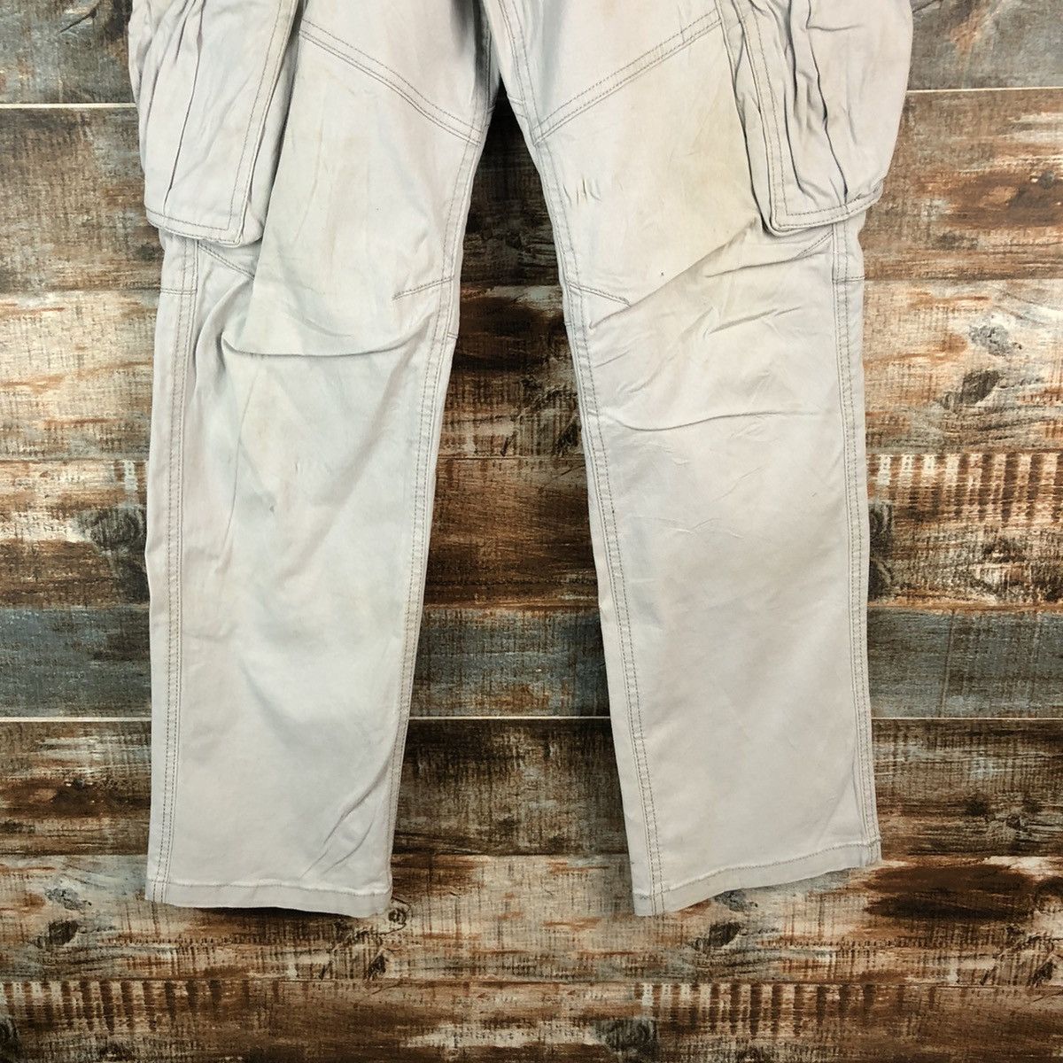 Japanese Brand Geride White Cargo utility Multipocket Pants #A1922 Size US 31 - 6 Thumbnail