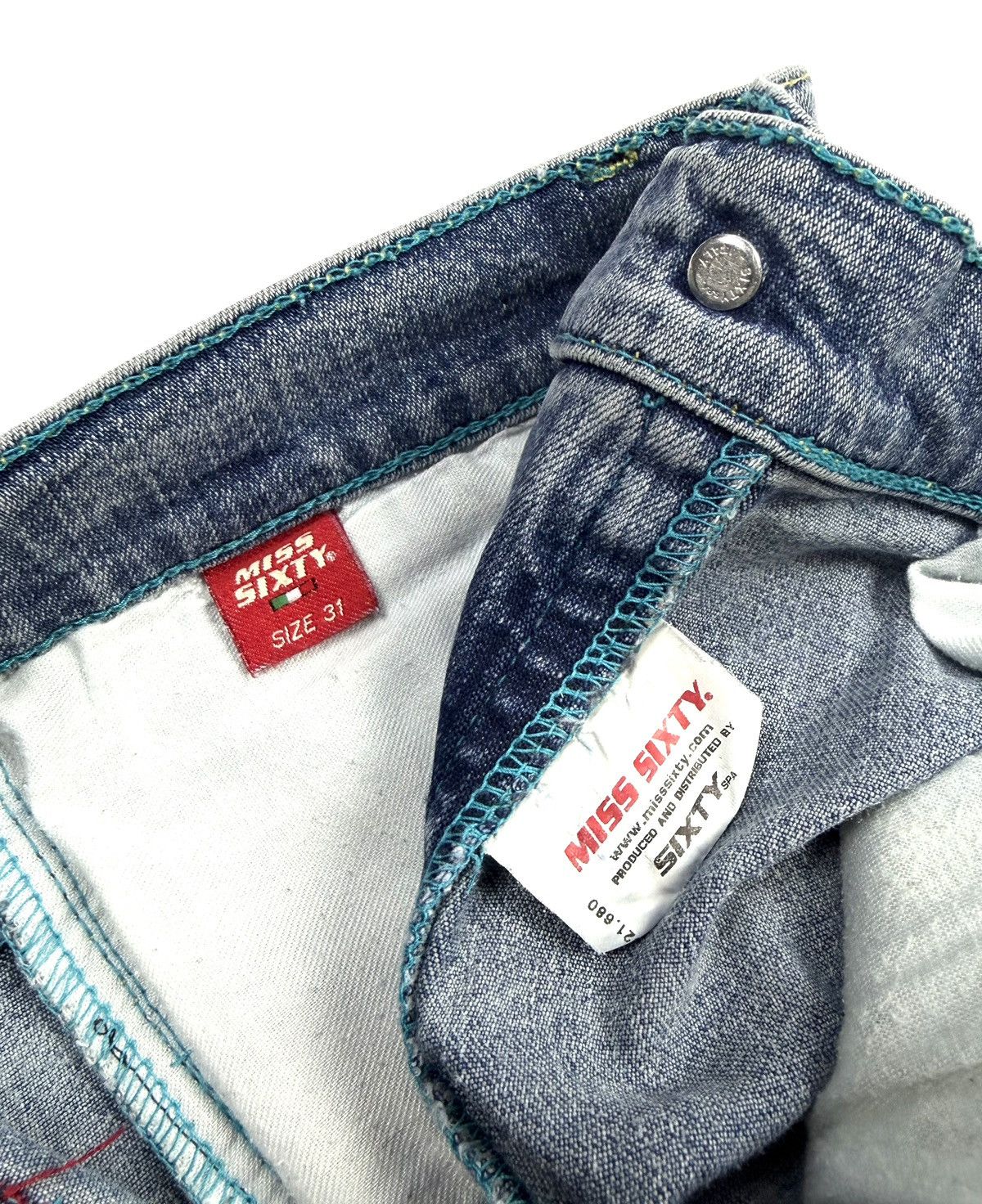 Miss Sixty Rare Miss Sixty Y2K Flared Jeans Blue Vintage 31 Faded Denim Size 31" - 14 Thumbnail