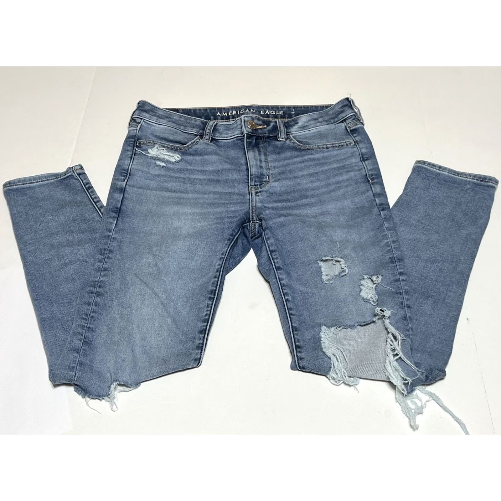 American Eagle Outfitters VINTAGE? No. American Eagle Outfitters Next Level Stretch High Rise Jegging Jeans Distressed 6 Reg 32x28 Women Jeans Size 28" / US 6 / IT 42 - 2 Thumbnail