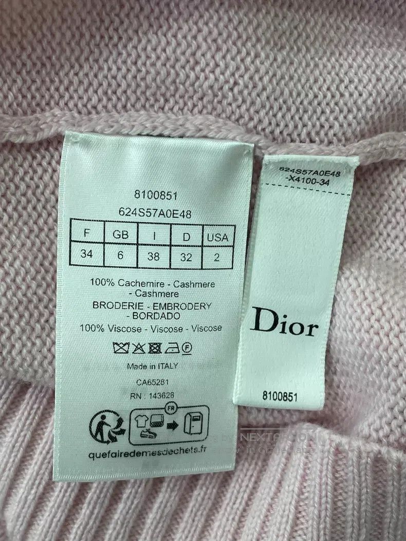 Dior Dior 26 new pink cashmere knitwear Size XXS / US 00 / IT 34 - 5 Thumbnail