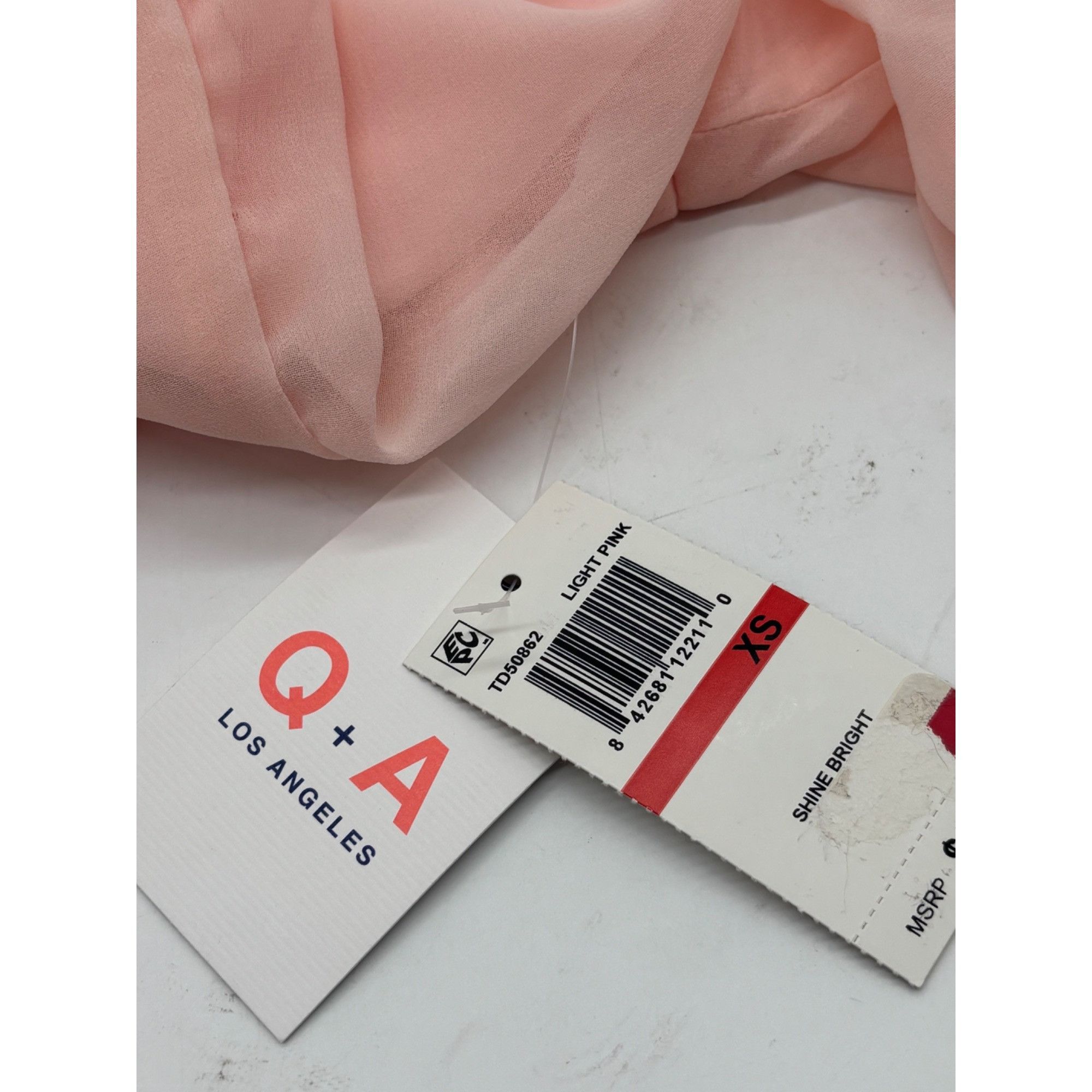 Other Q & A Volume Sleeve Blouse, Pale Pink, XS Size XS / US 0-2 / IT 36-38 - 7 Thumbnail