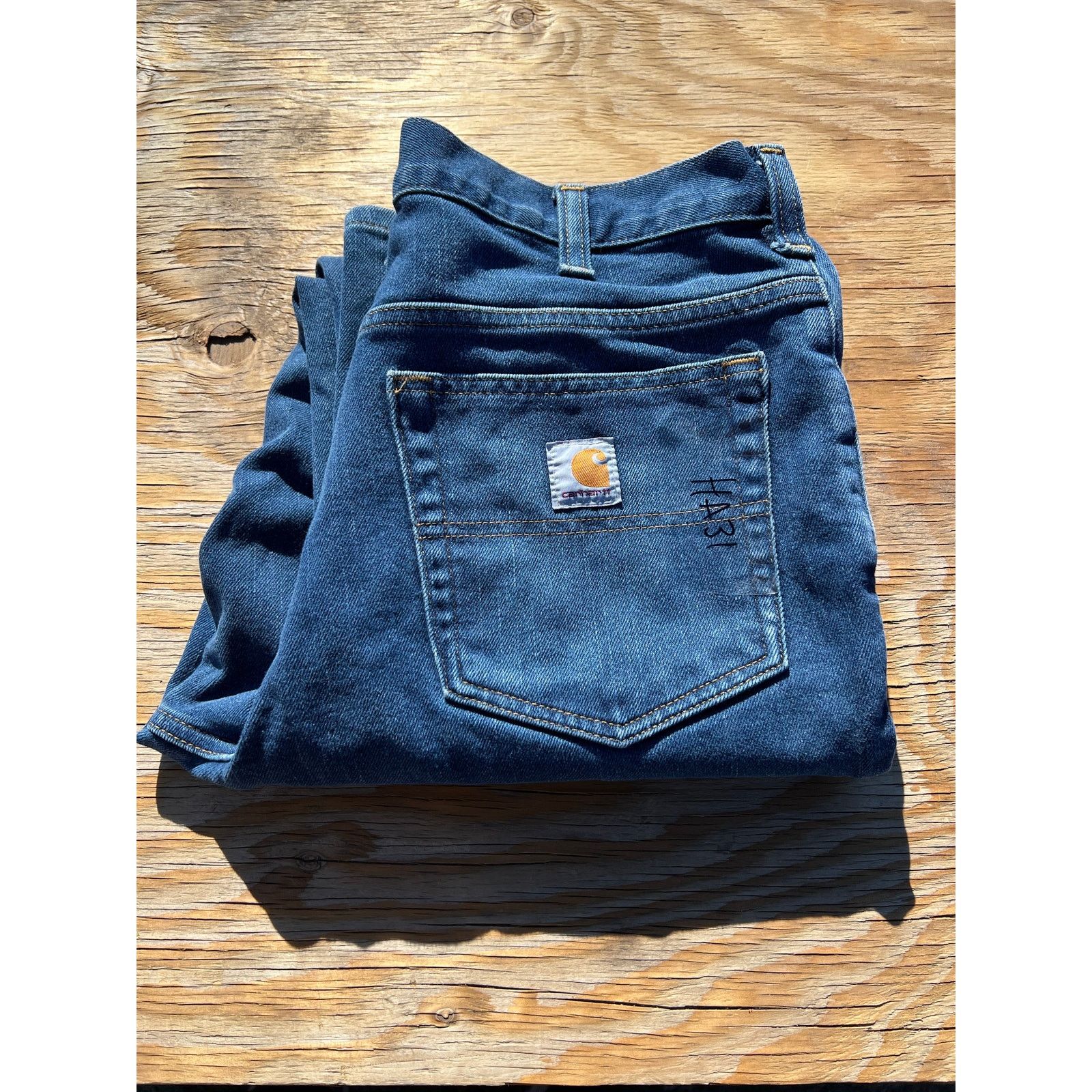 Carhartt Carhartt Jeans Mens 34x32 Blue Denim Utility Work Pants Size US 34 / EU 50 - 1 Thumbnail