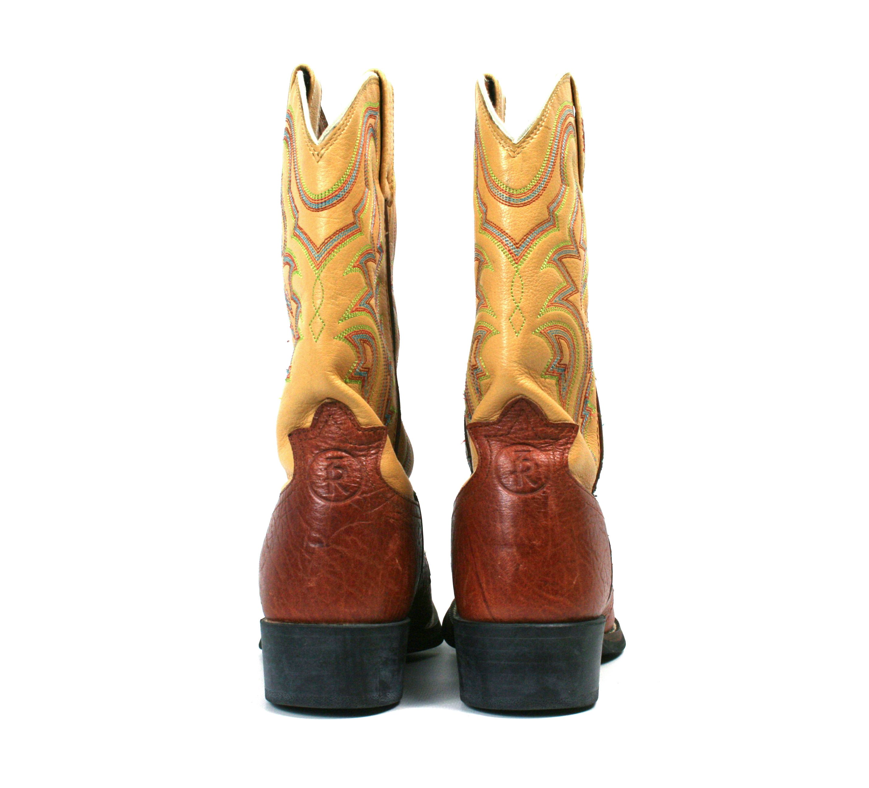 Tony Lama Cowboy Leather Square Toe Boots Size US 7.5 / EU 40-41 - 9 Thumbnail