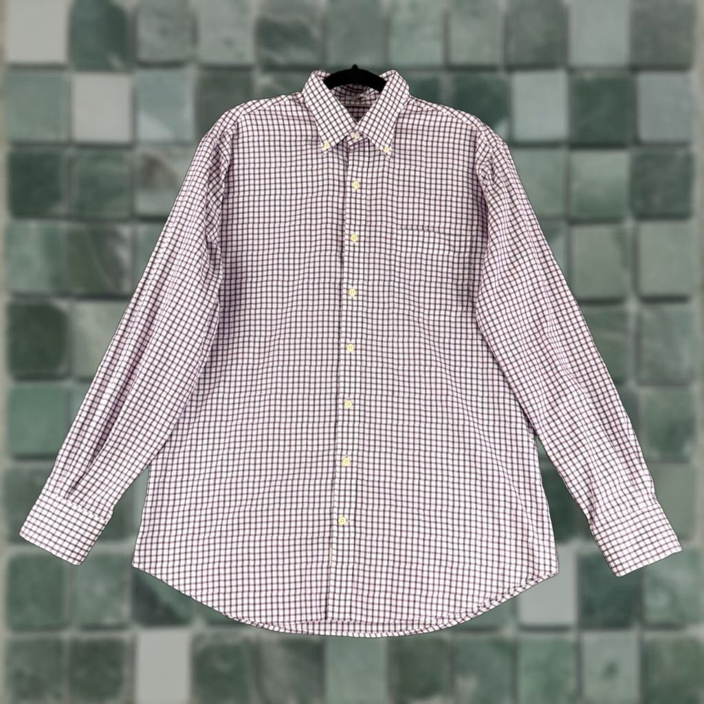 Peter Millar Peter Millar Button-Down Shirt Mens Large Purple Check Nanoluxe Easycare LS Size US L / EU 52-54 / 3 - 1 Thumbnail