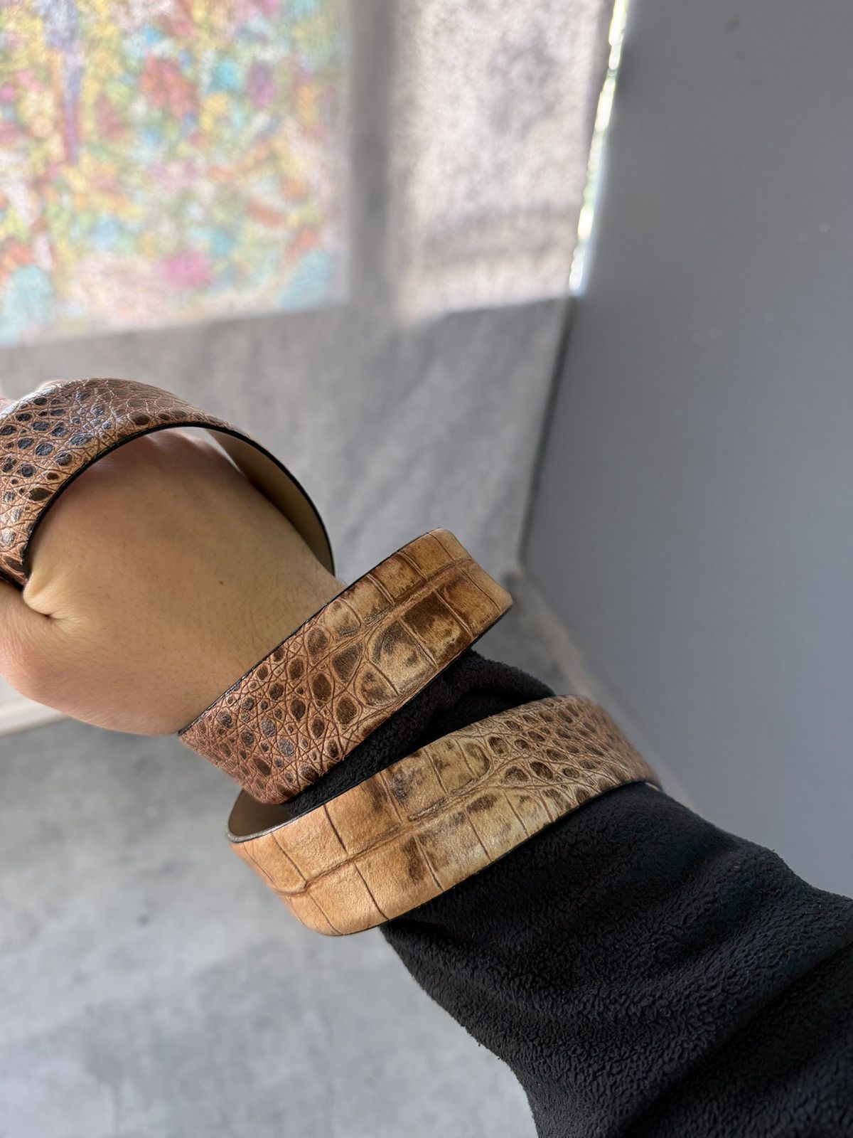 Japanese Brand 00ʼS NUMBER NINE STYLE JAPAN LEATHER Y2K BELT ARCHIVE TIGER Size ONE SIZE - 3 Thumbnail