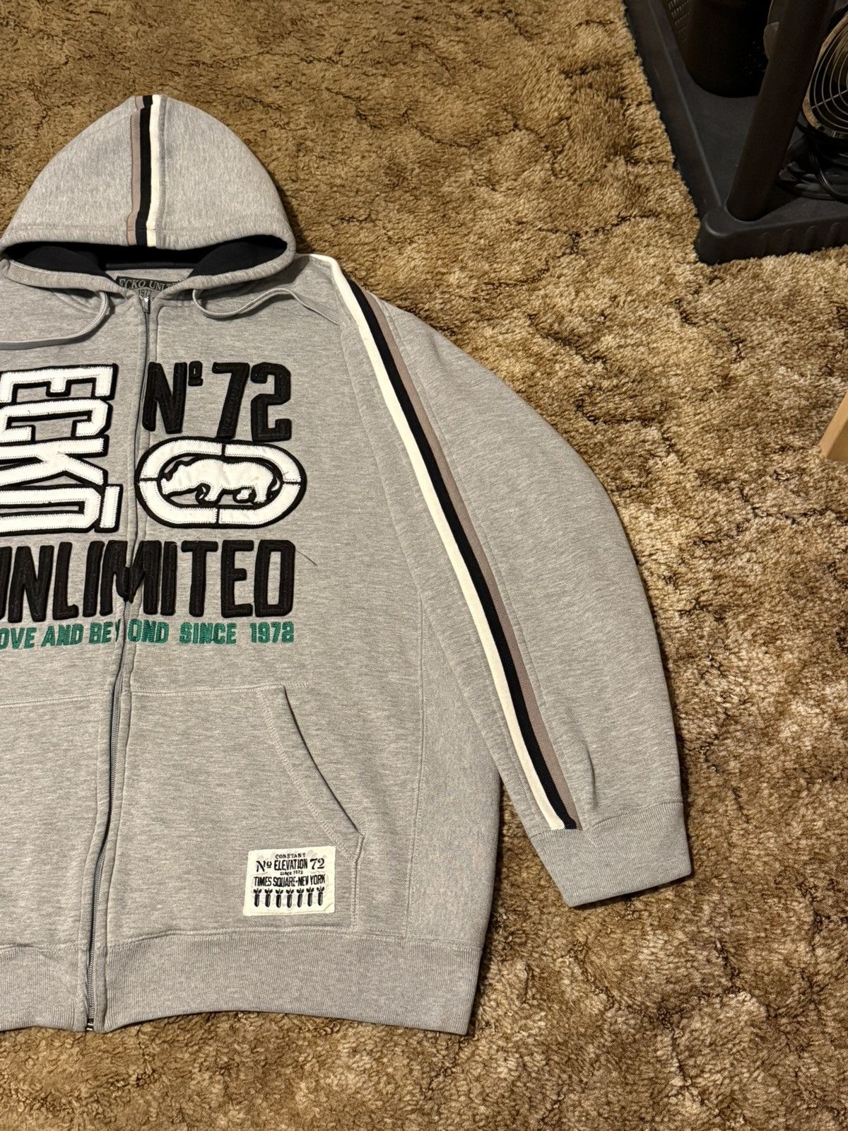 Ecko Unltd. Vintage Y2K Ecko UNLTD Full Zip Up Hoodie Grey XLarge Size US XL / EU 56 / 4 - 7 Thumbnail
