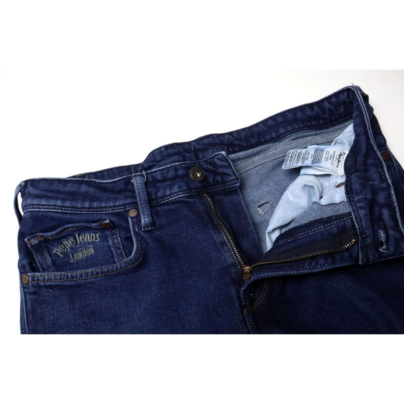 Pepe Jeans PEPE JEANS Jeans Slim Skinny Low Waist Men's W33/L32 Zip Fly Stretch Fade Effect Blue Denim Pants Size US 33 - 4 Thumbnail