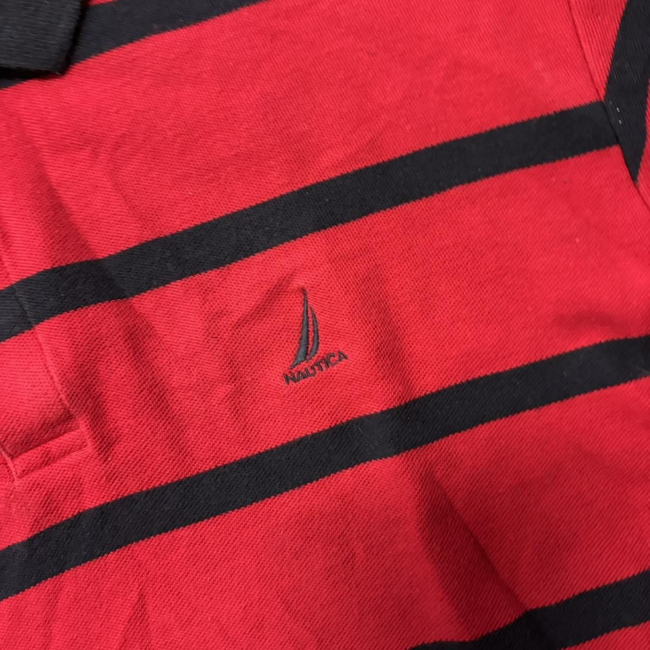 Japanese Brand × Vintage Crazy Vintage Y2K/2000s Grunge Red Striped Essential Polo Shirt! Size US XL / EU 56 / 4 - 3 Thumbnail