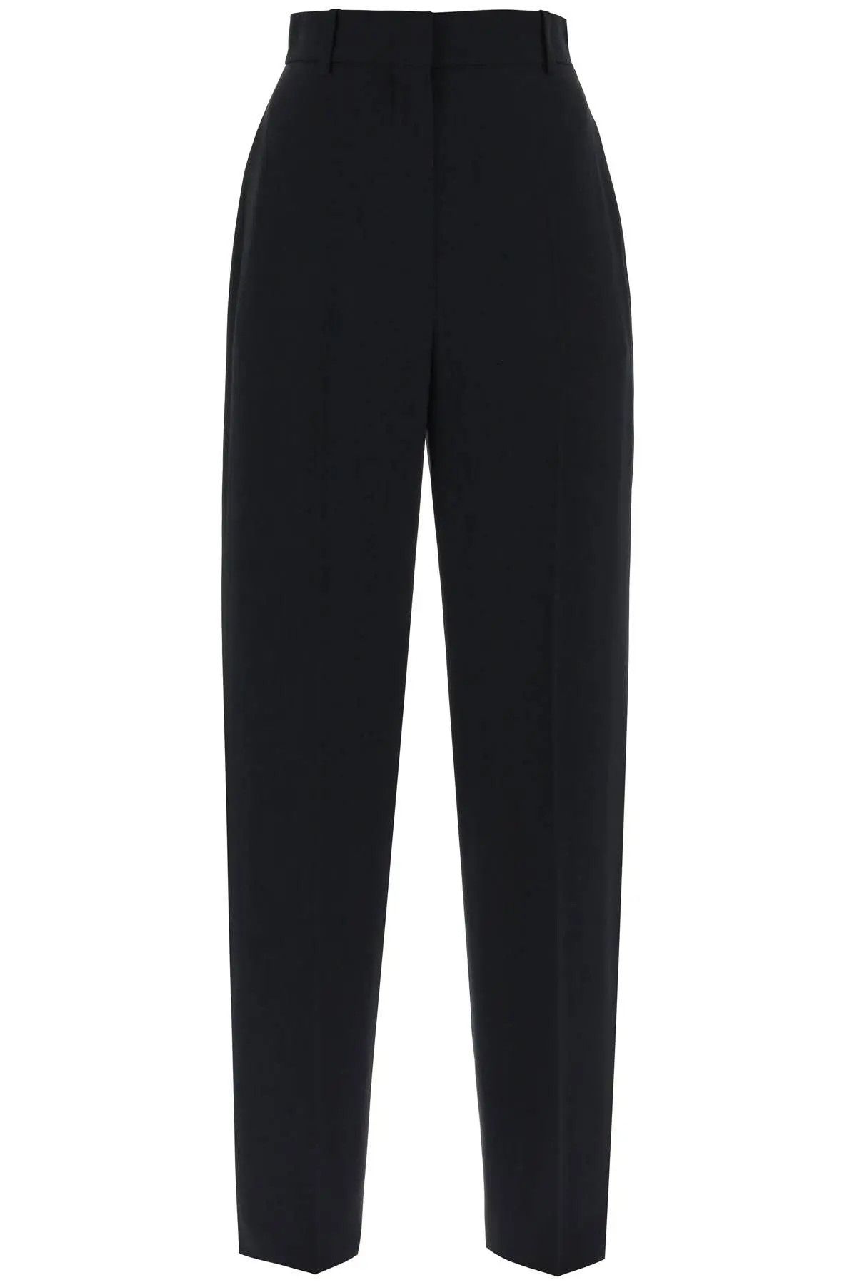 image of Alexander Mcqueen O1S22I1N1123 Fluid Crepe Trouser In Black, Women's (Size 28)