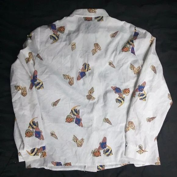 Other Vintage Alex Colman Tropical Reef Fish Polyester Disco Shirt Size US L / EU 52-54 / 3 - 7 Thumbnail