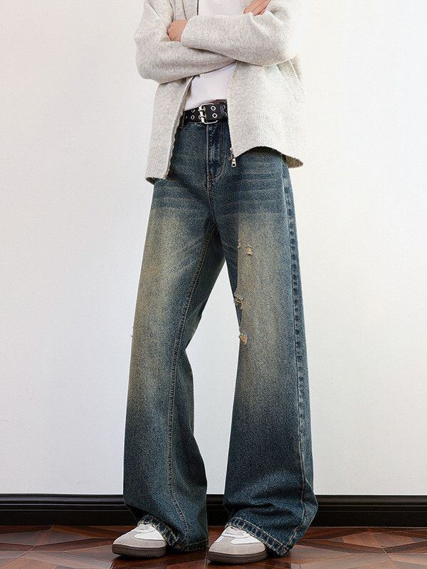 Japanese Brand American Cleanfit Retro Ripped Washed Whiskered Jeans Size US 32 / EU 48 - 2 Thumbnail