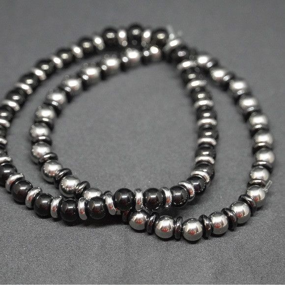 Other 2Pcs 6mm Stainless Steel Beaded Bracelet Set #8654 Size ONE SIZE - 1 Thumbnail