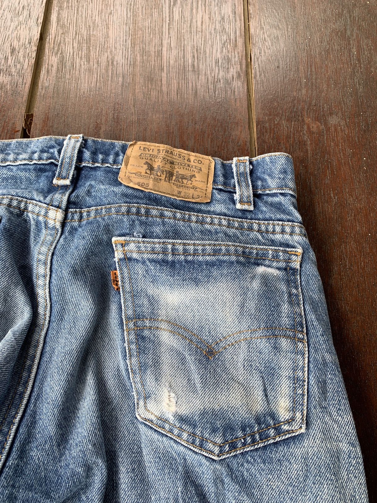 Levi's Vintage Clothing Vintage Levi’s 505 orange tab washed denim pants Size US 32 / EU 48 - 3 Thumbnail