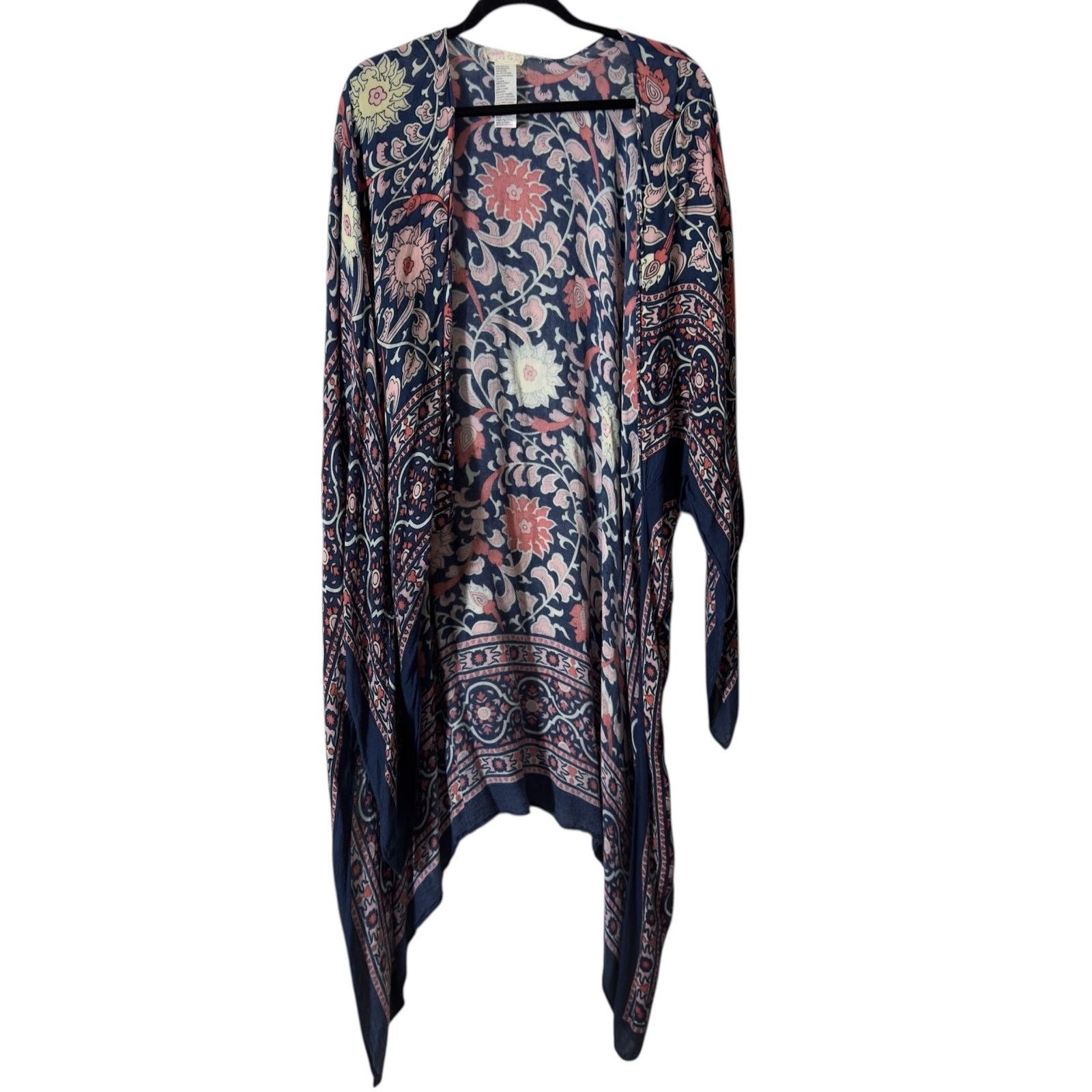 Free People Free People All Tous Kaftan Kimono/Duster Blue Pink Size ONE SIZE - 1 Thumbnail
