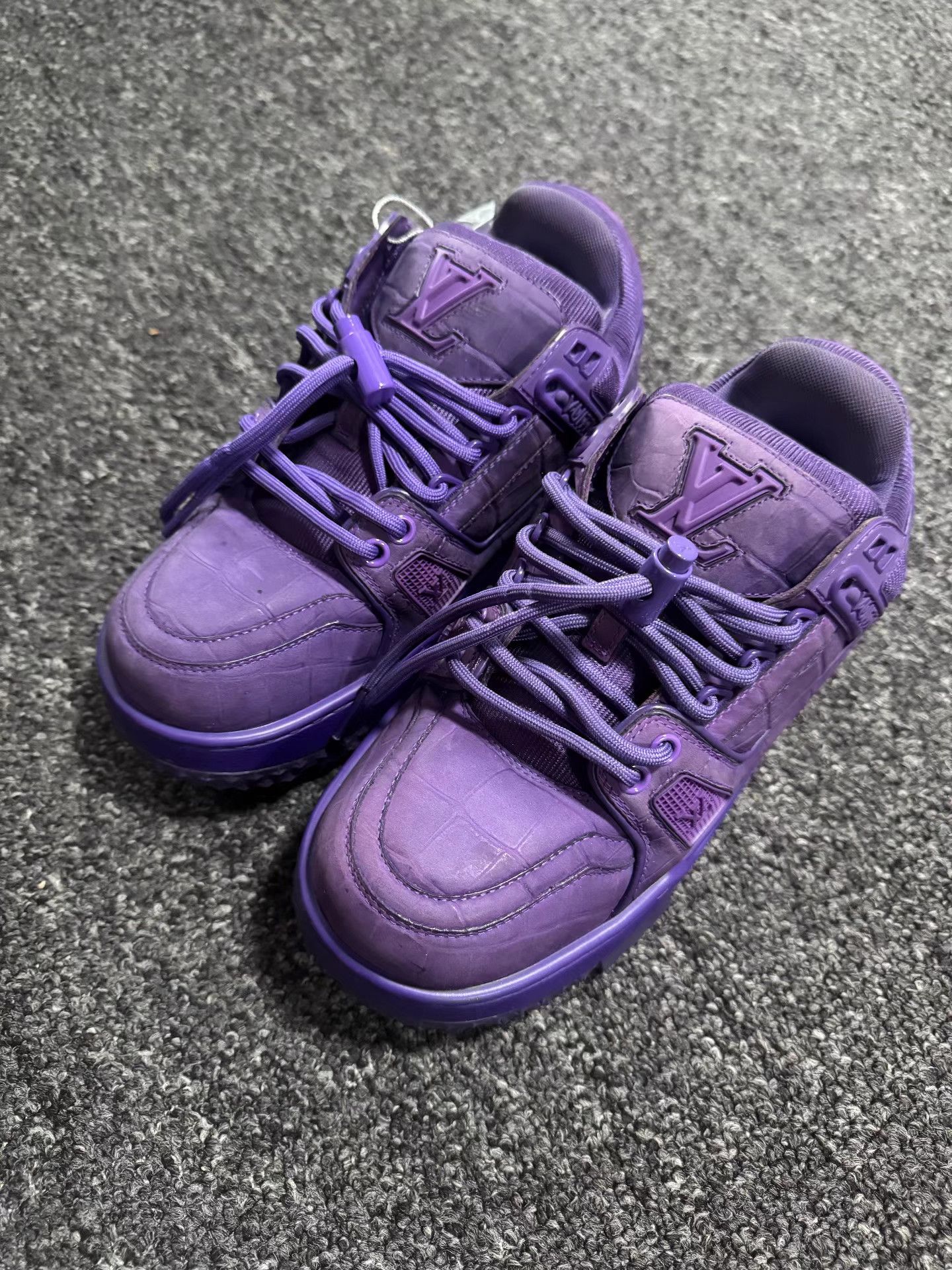 Louis Vuitton Louis Vuitton Trainer Purple Low-Top Sneakers K13 Size US 6.5 / IT 36.5 - 1 Thumbnail
