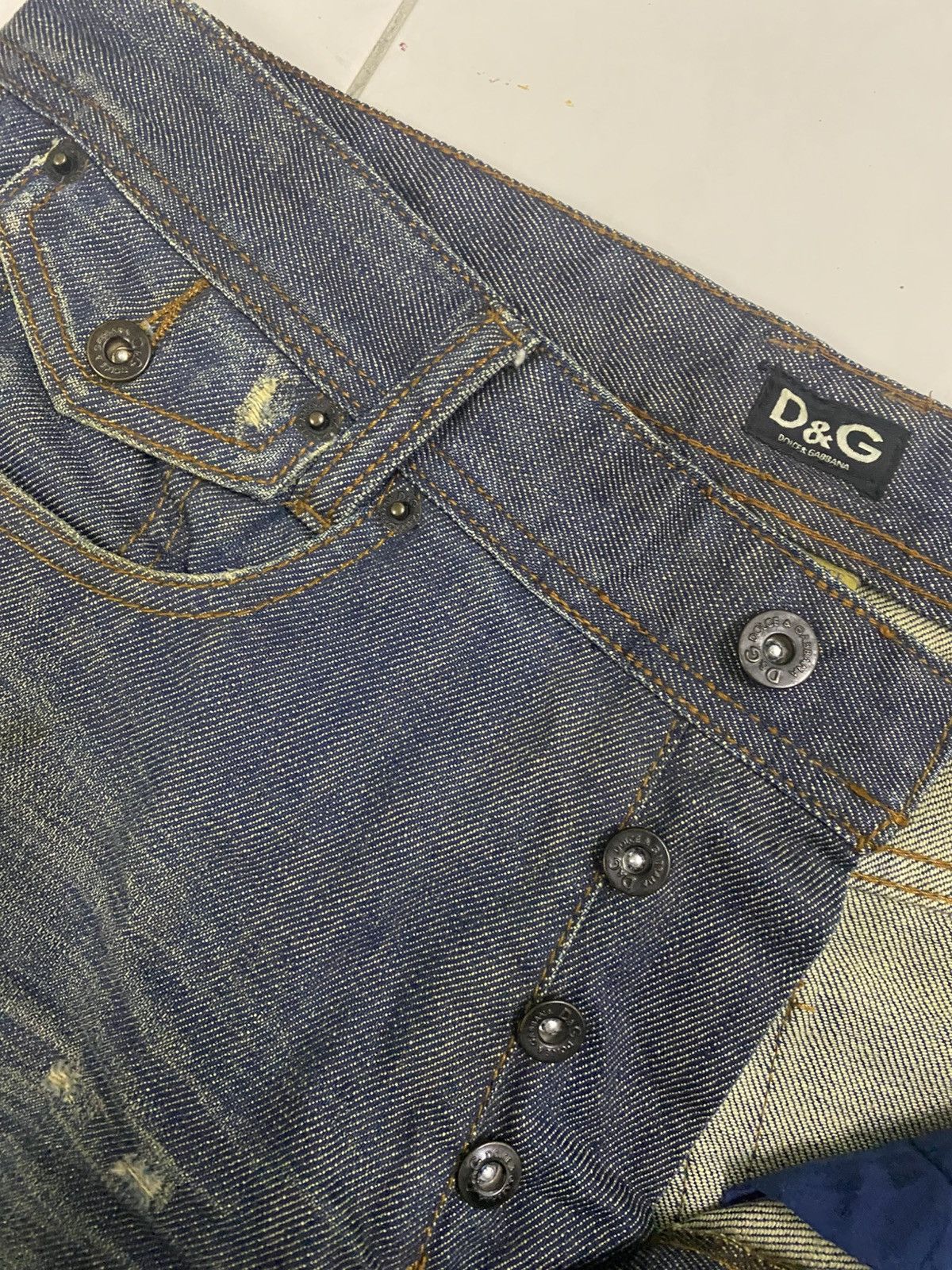 Dolce & Gabbana D&G Dolce & Gabbana Archive "POWER" Distressed Denim Jeans Size US 32 / EU 48 - 7 Thumbnail