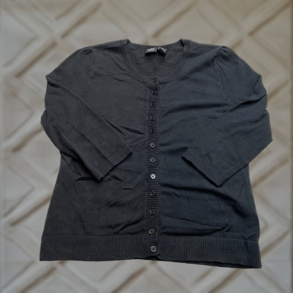 Mossimo VINTAGE Mossimo Cardigan Sweater Womens XL Black Button Up Cotton Relaxed Fit Casual Womens Size XL Size XL / US 12-14 / IT 48-50 - 1 Thumbnail