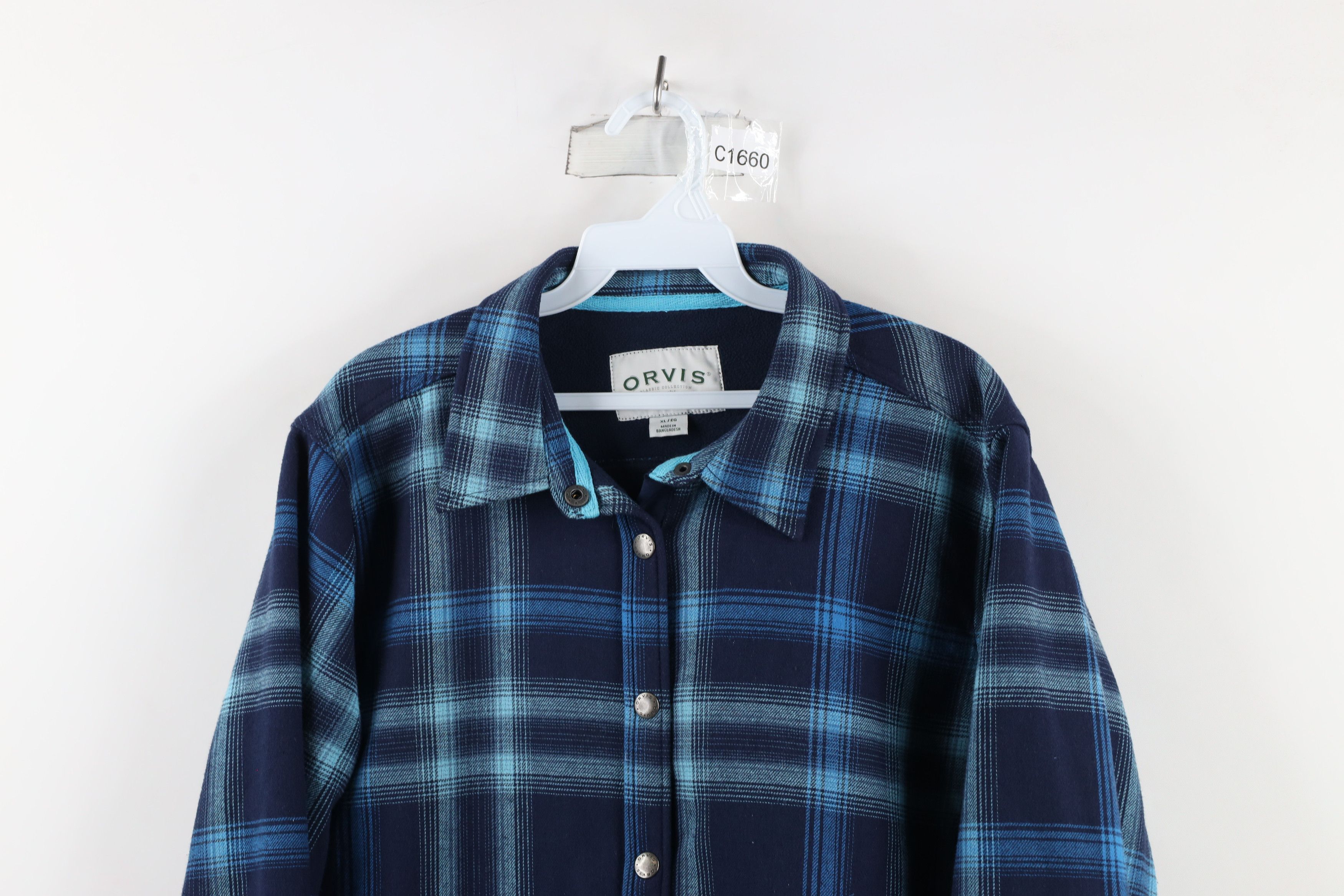 Orvis × Vintage Orvis Fleece Lined Pinnacle Flannel Button Shirt Jacket Size XL / US 12-14 / IT 48-50 - 2 Thumbnail
