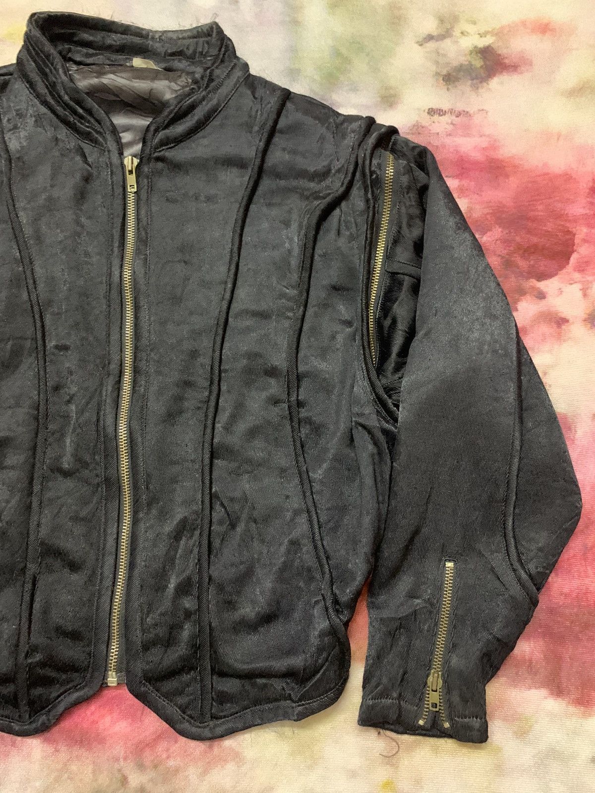 Japanese Brand Durban Intermezzo Eggshell Cropped Avantgarde Bomber Jacket Size US M / EU 48-50 / 2 - 5 Thumbnail
