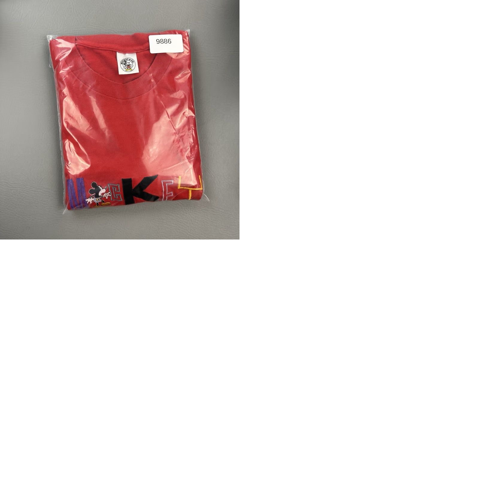 Mickey & Co. VINTAGE Mickey & Co Shirt Mens OS (XL) Embroidered Mickey Logo Single Stitch USA Graphic Print 90s Cartoon Classic Disney T-Shirt Red Size US XL / EU 56 / 4 - 9 Thumbnail