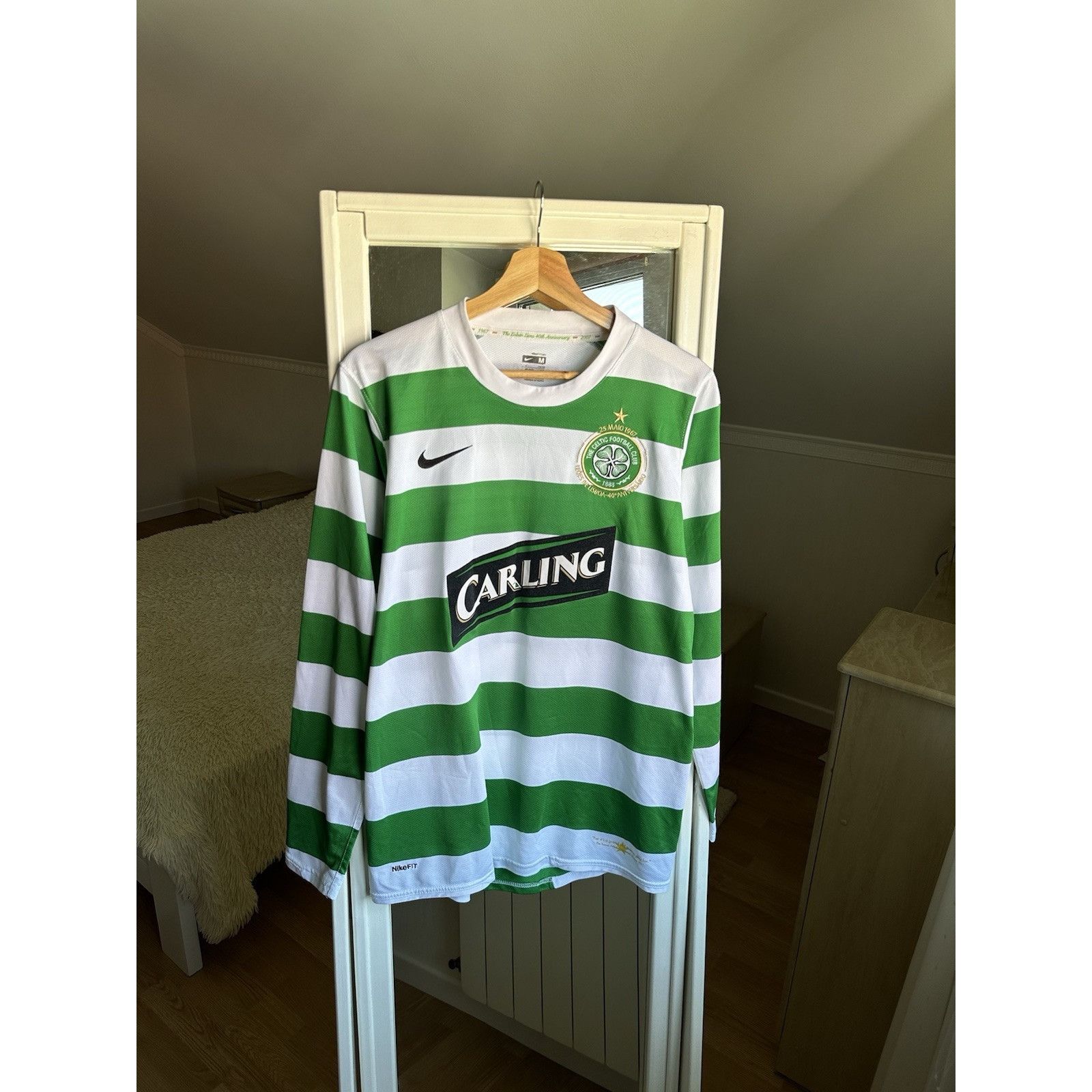 Nike Celtic Home Football Shirt Jersey 2007/08 40th Anniversary Size US M / EU 48-50 / 2 - 1 Thumbnail