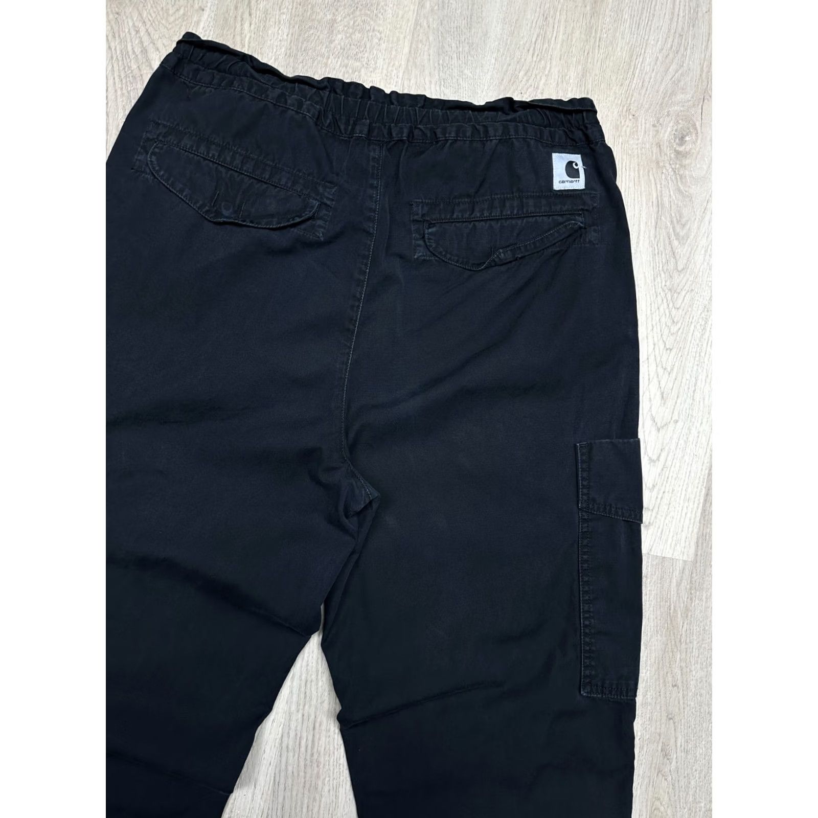 Carhartt Wip Carhartt WIP Mens Denver Cargo Jogger Pants L Black Cotton Cargo Pocket Denim Size US 33 - 2 Thumbnail