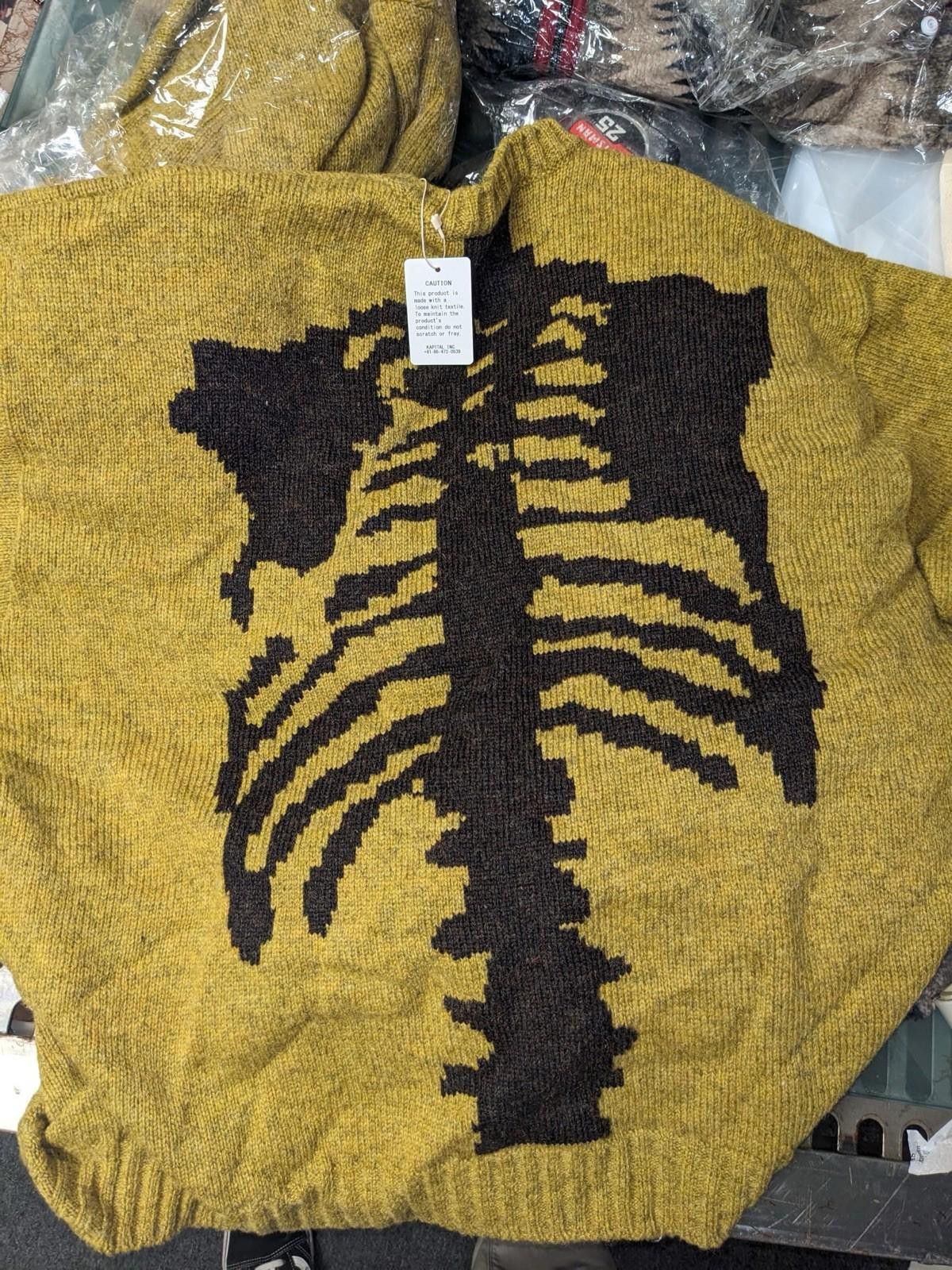 Kapital Kapital 5G Bone Knit Crewneck Sweater Mustard Size 1 Size US S / EU 44-46 / 1 - 5 Thumbnail