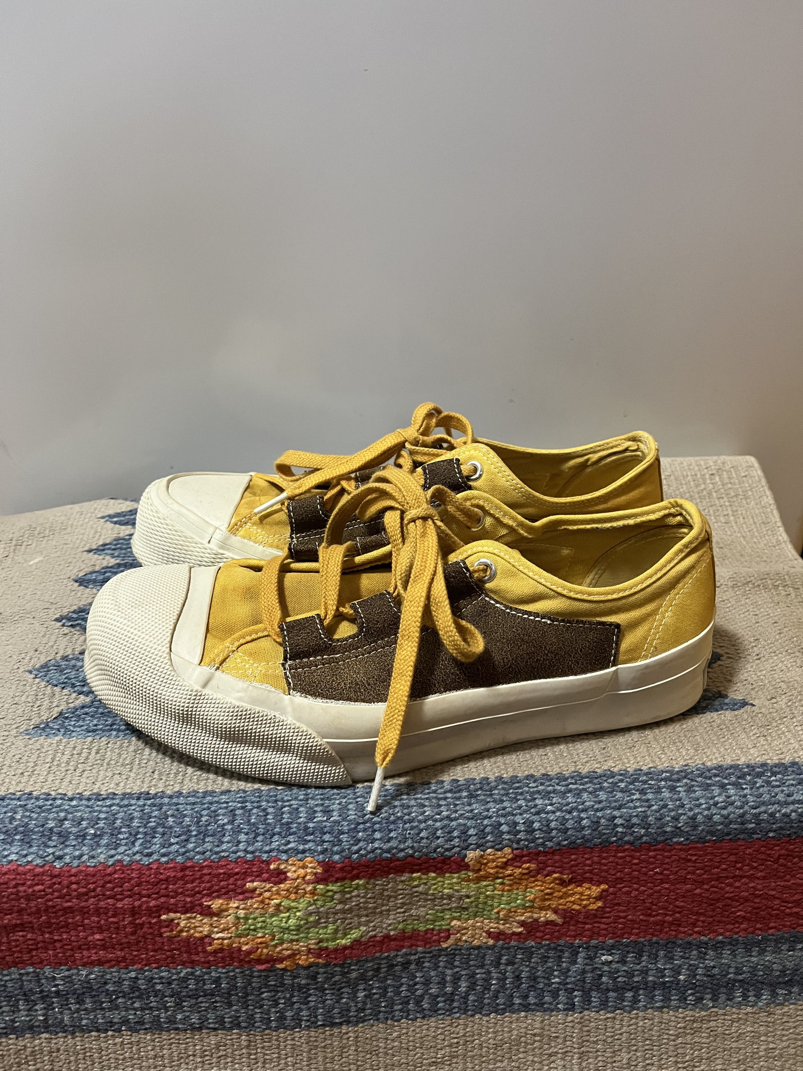 image of Needles Asymmetric Ghillie Sneakers in Brown/Mustard, Men's (Size 8)