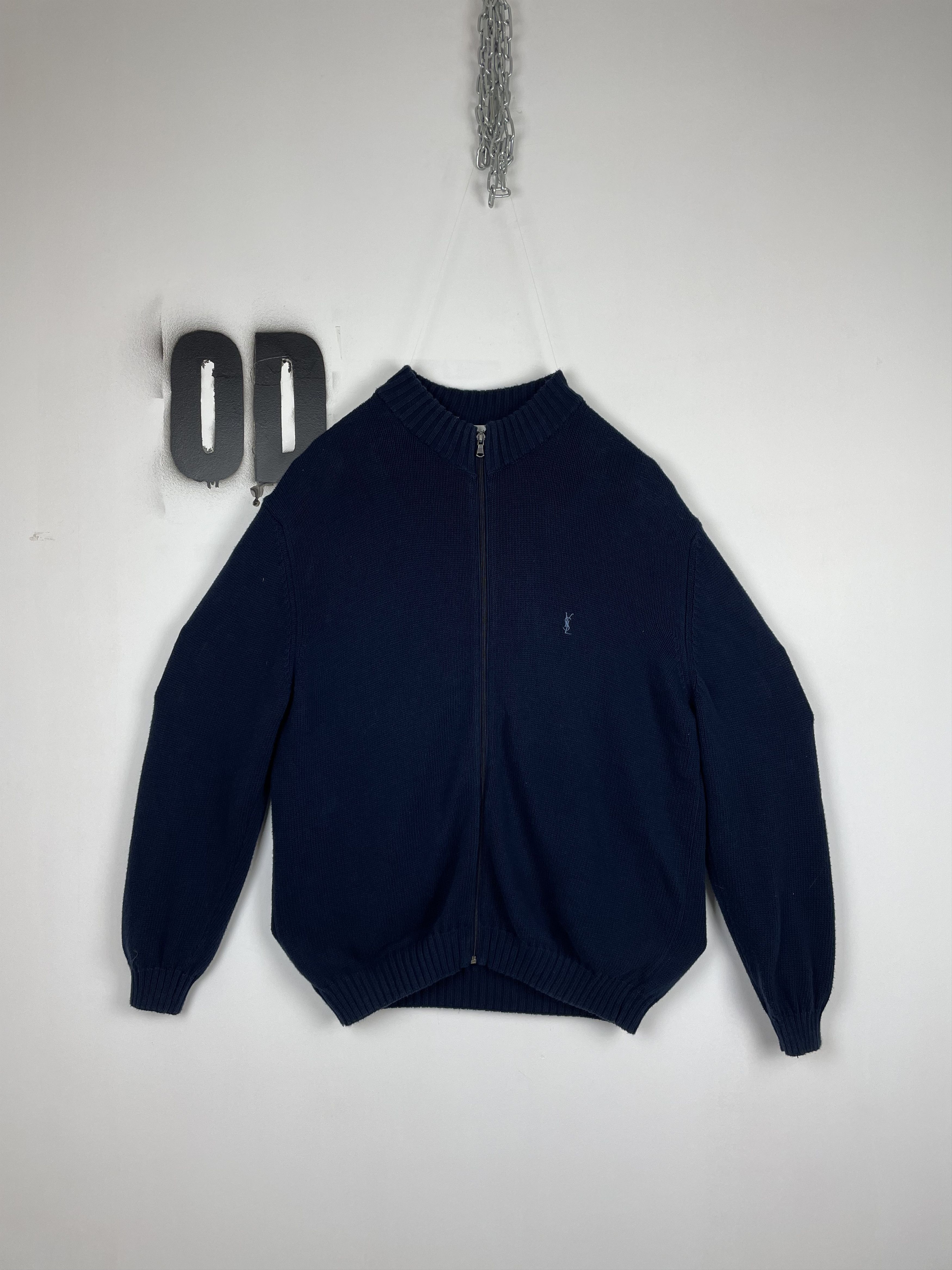 YSL Yves Saint Laurent Vintage Zip Up Sweater Size XL