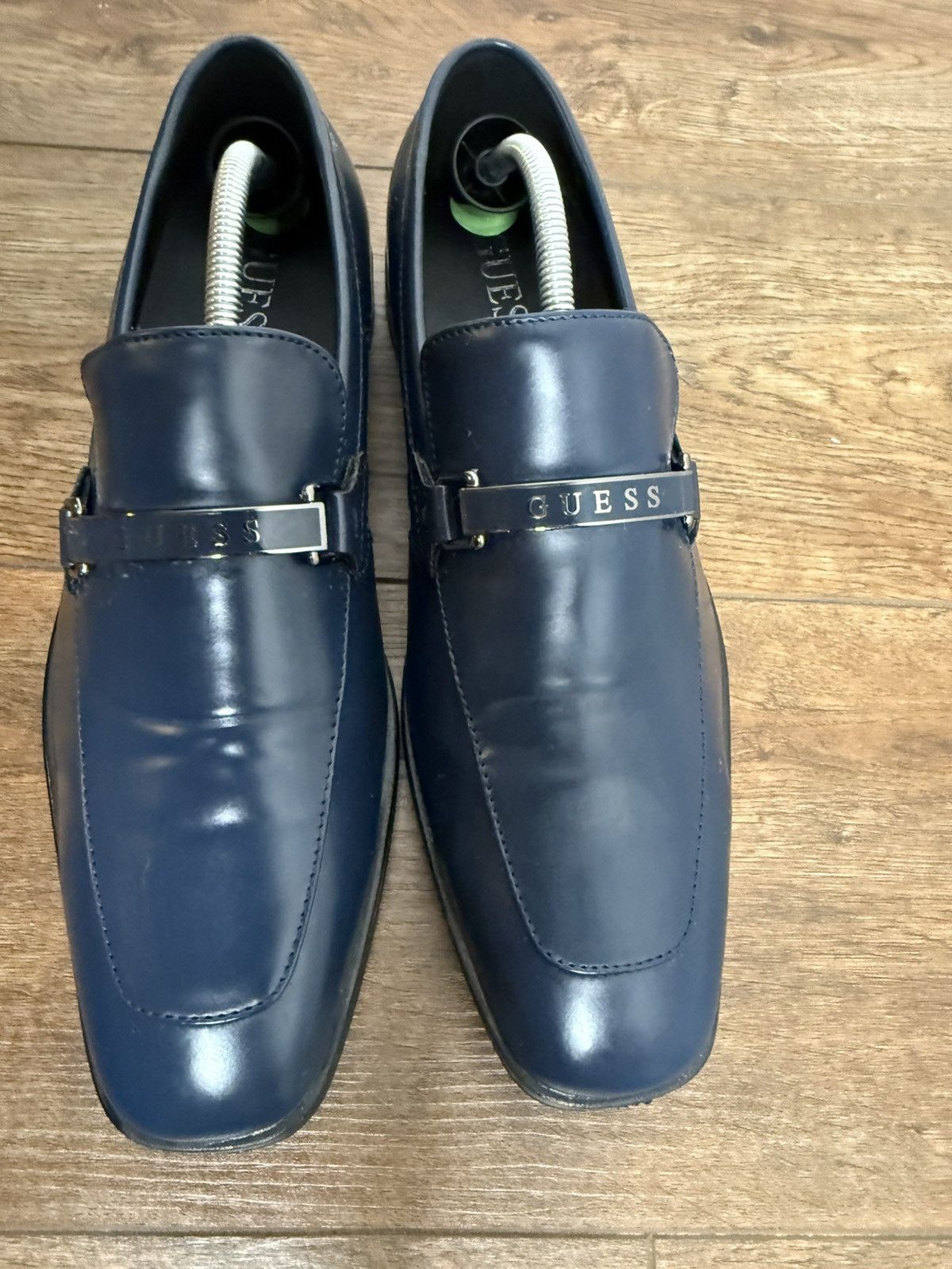 Guess GUESS Men’s Navy Blue Dress Loafers – Metal Logo Detail Size US 9.5 / EU 42-43 - 3 Thumbnail