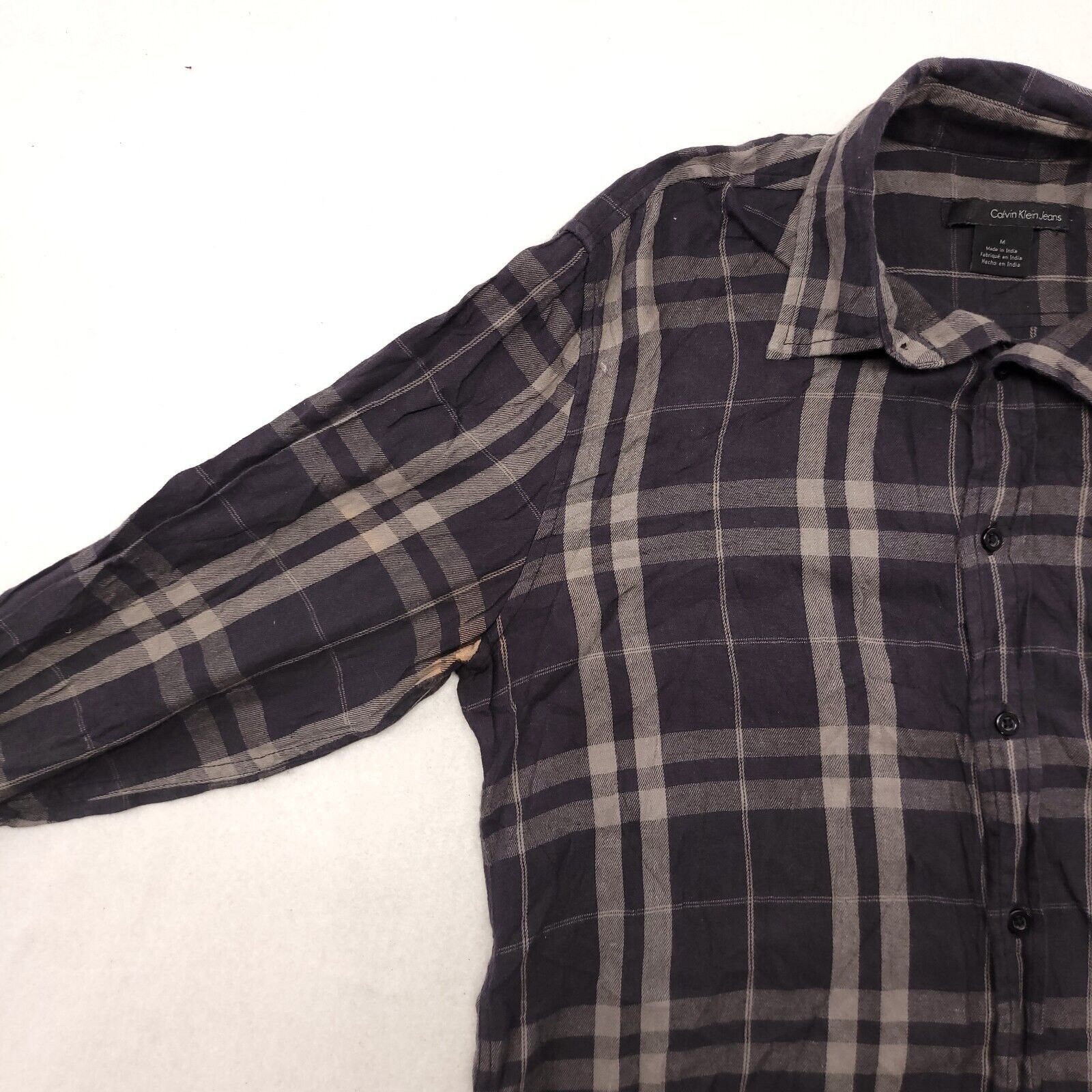 Calvin Klein Calvin Klein Jeans Tartan Flannel Shirt Mens Size M Gray Size US M / EU 48-50 / 2 - 4 Thumbnail