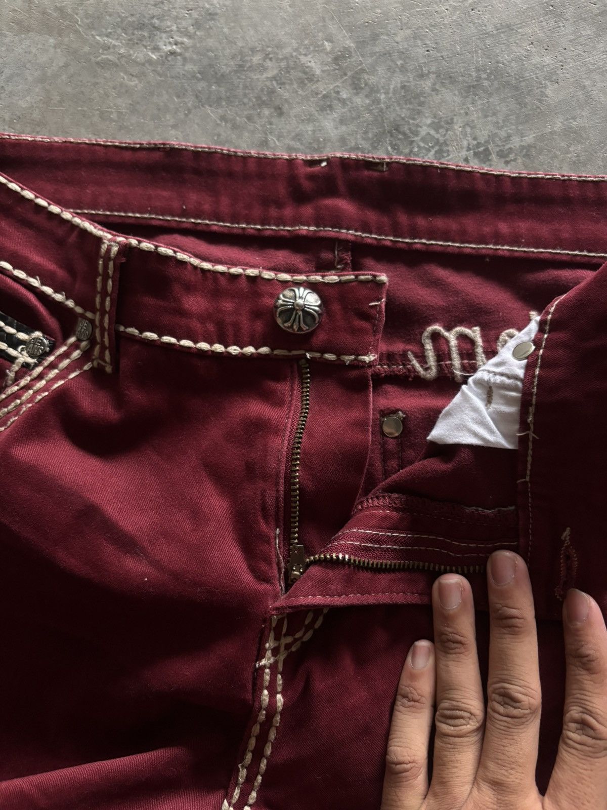 Japanese Brand PHANTOM DENIM chrome hearts inspired style cross punk goth Size US 34 / EU 50 - 5 Thumbnail