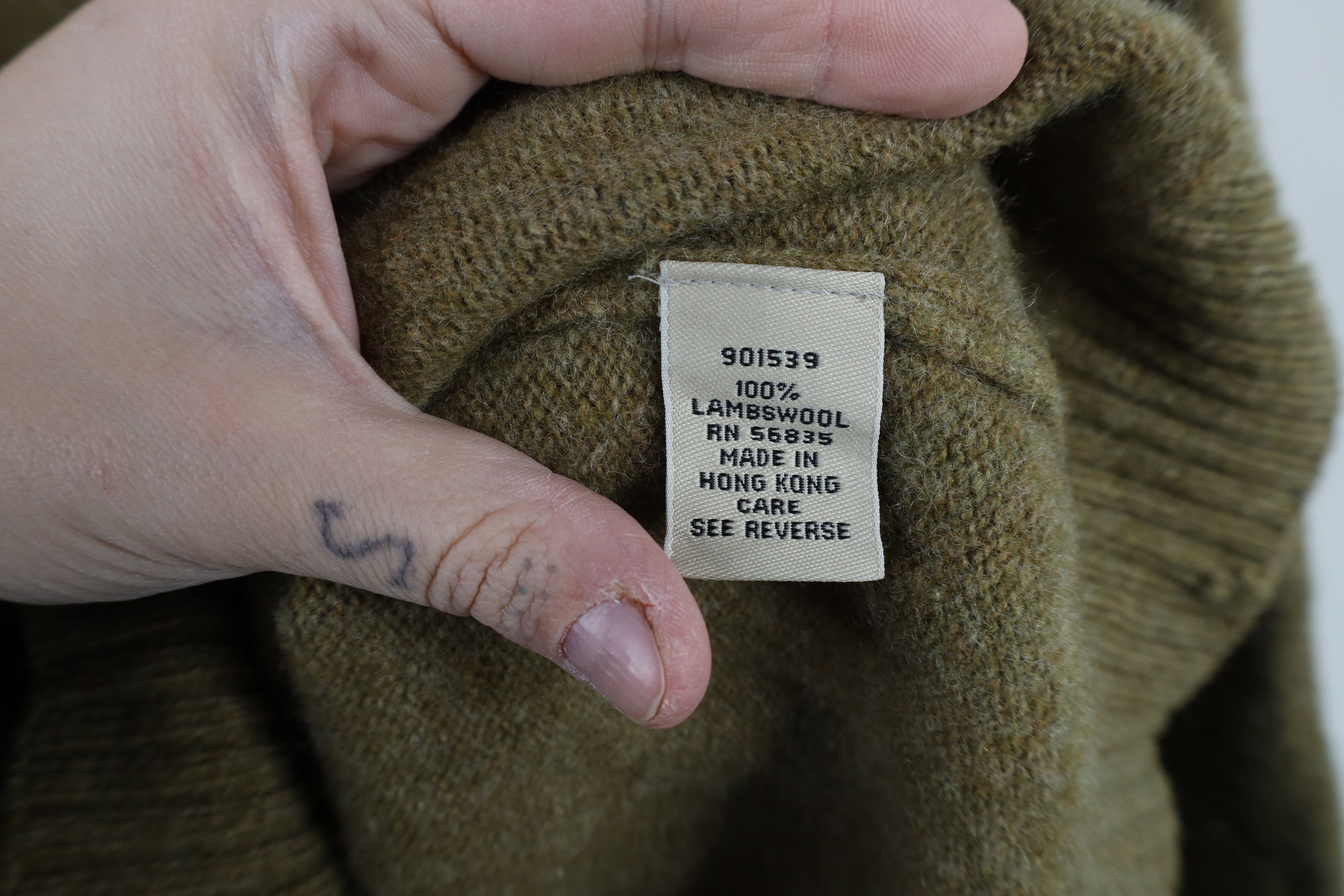 Cabelas × Vintage Vintage 90s Cabelas Wool Knit Crewneck Sweater Heather Green Size US L / EU 52-54 / 3 - 8 Thumbnail