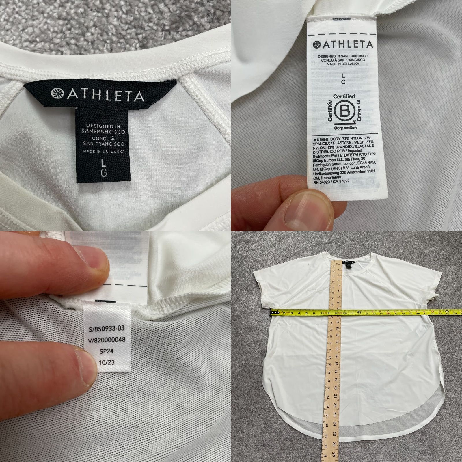 Vintage Active T-Shirt Womens L White Crew Neck Short Sleeve Nylon Athletic Size L / US 10 / IT 46 - 8 Thumbnail