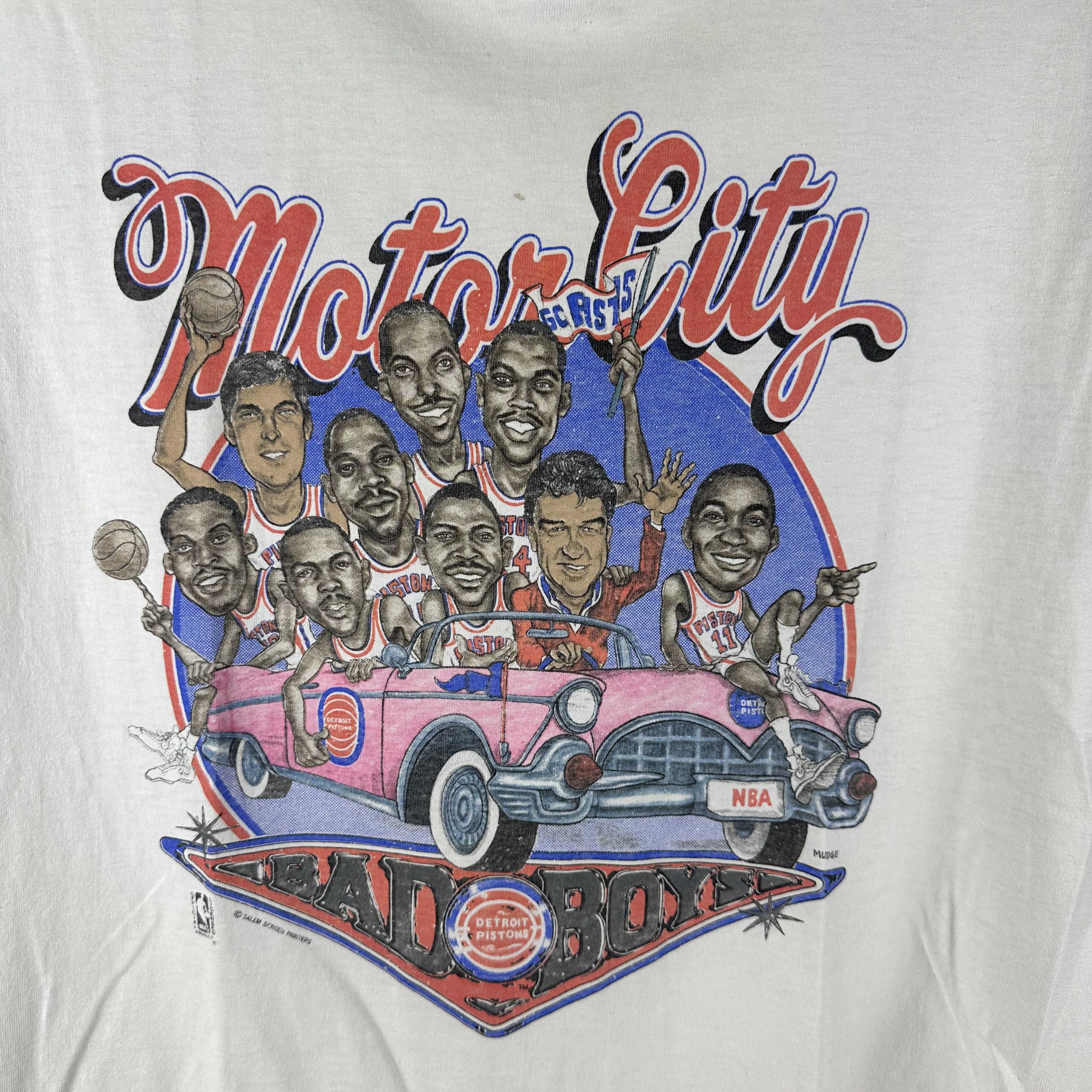 Vintage Vintage 80s Detroit Pistons Bad Boys Motor City NBA Tee Size US L / EU 52-54 / 3 - 2 Thumbnail