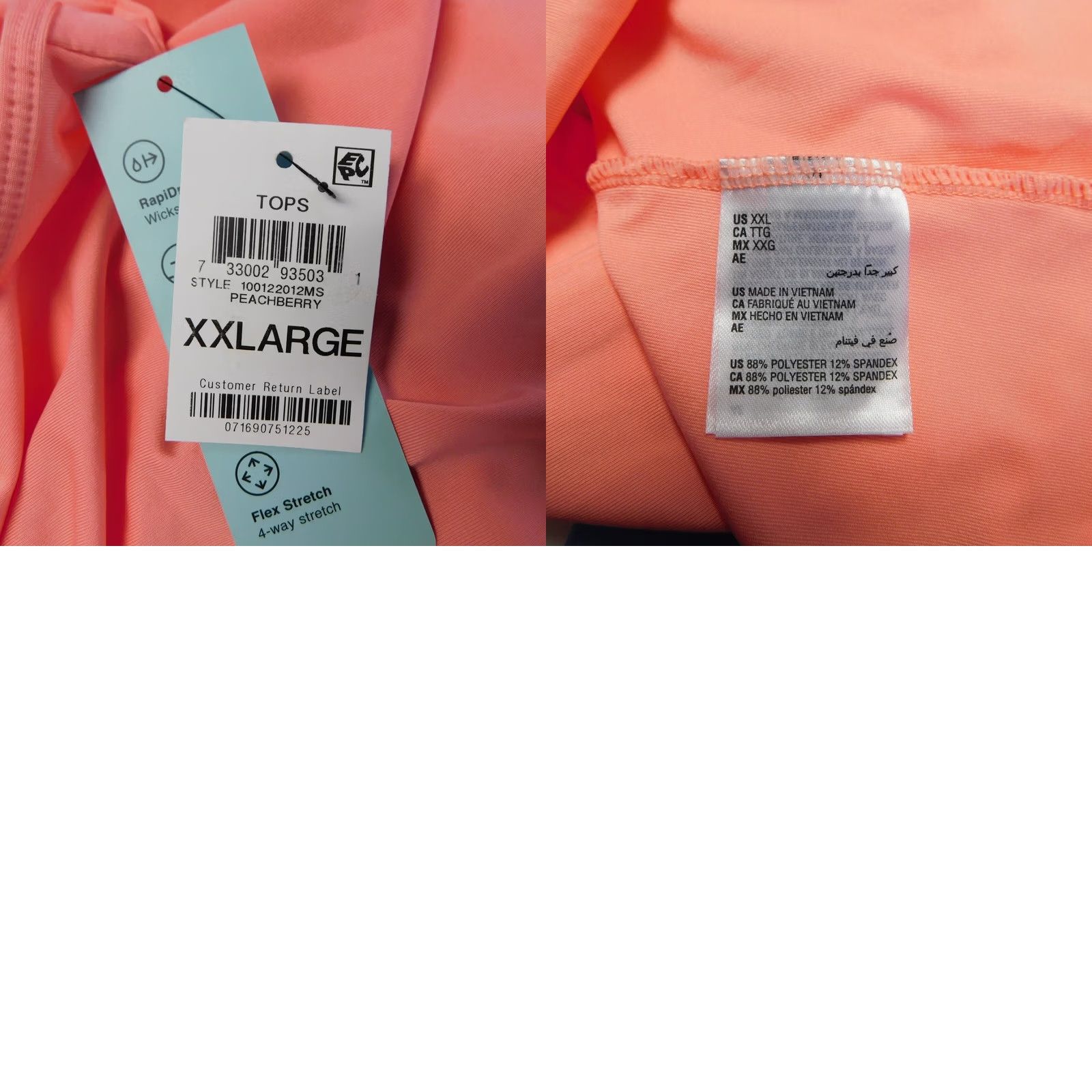Vintage Ideology Tank Top Shirt Women 2XL Orange Sleeveless Scoop Neck Strappy Back Peak Sports Casual Vintage No Size XXL / US 16-18 / IT 52-54 - 8 Thumbnail