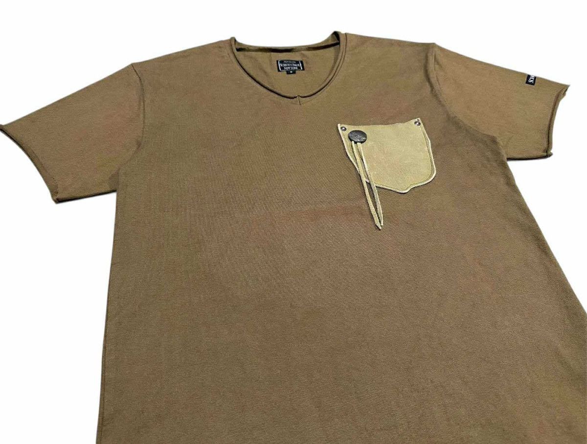 Le Grande Bleu (L.G.B.) 🔥Y2K Vintage Schott NYC Leather Pocket Trim Edge Shirt Size US S / EU 44-46 / 1 - 2 Thumbnail