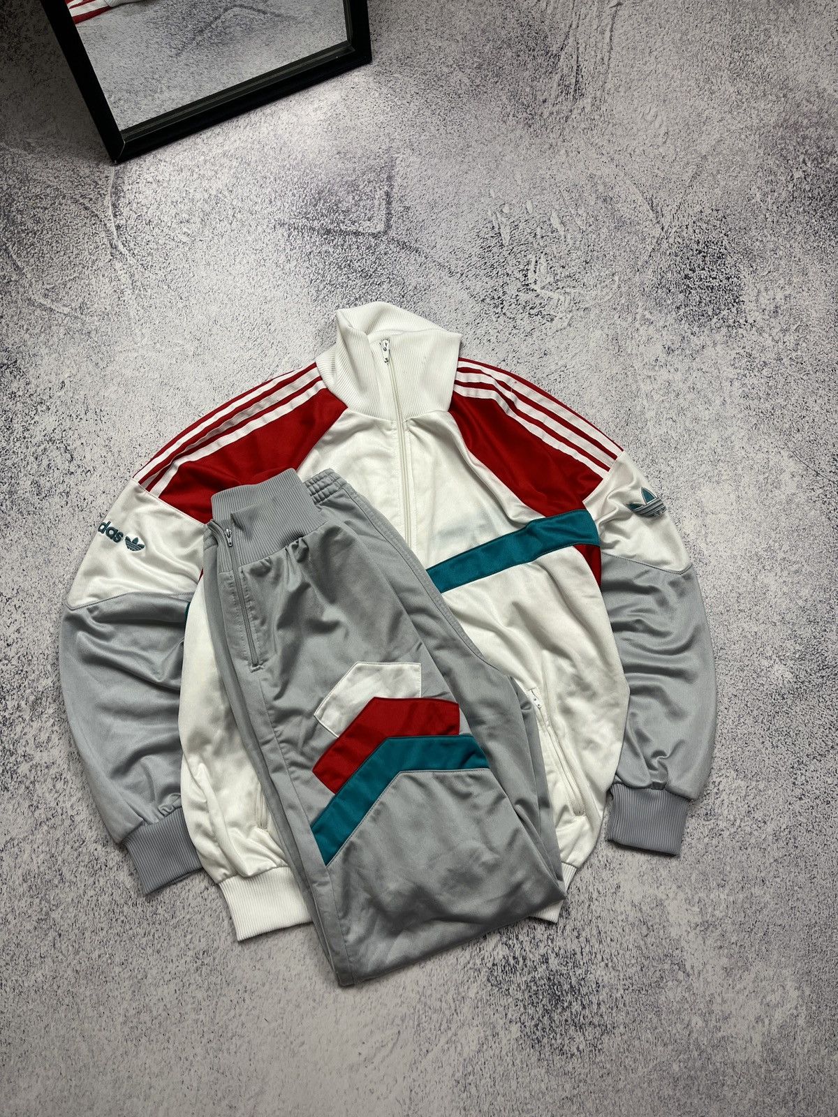 Vintage 90's Adidas Retro Multicolor Tracksuit Jacket&Pants