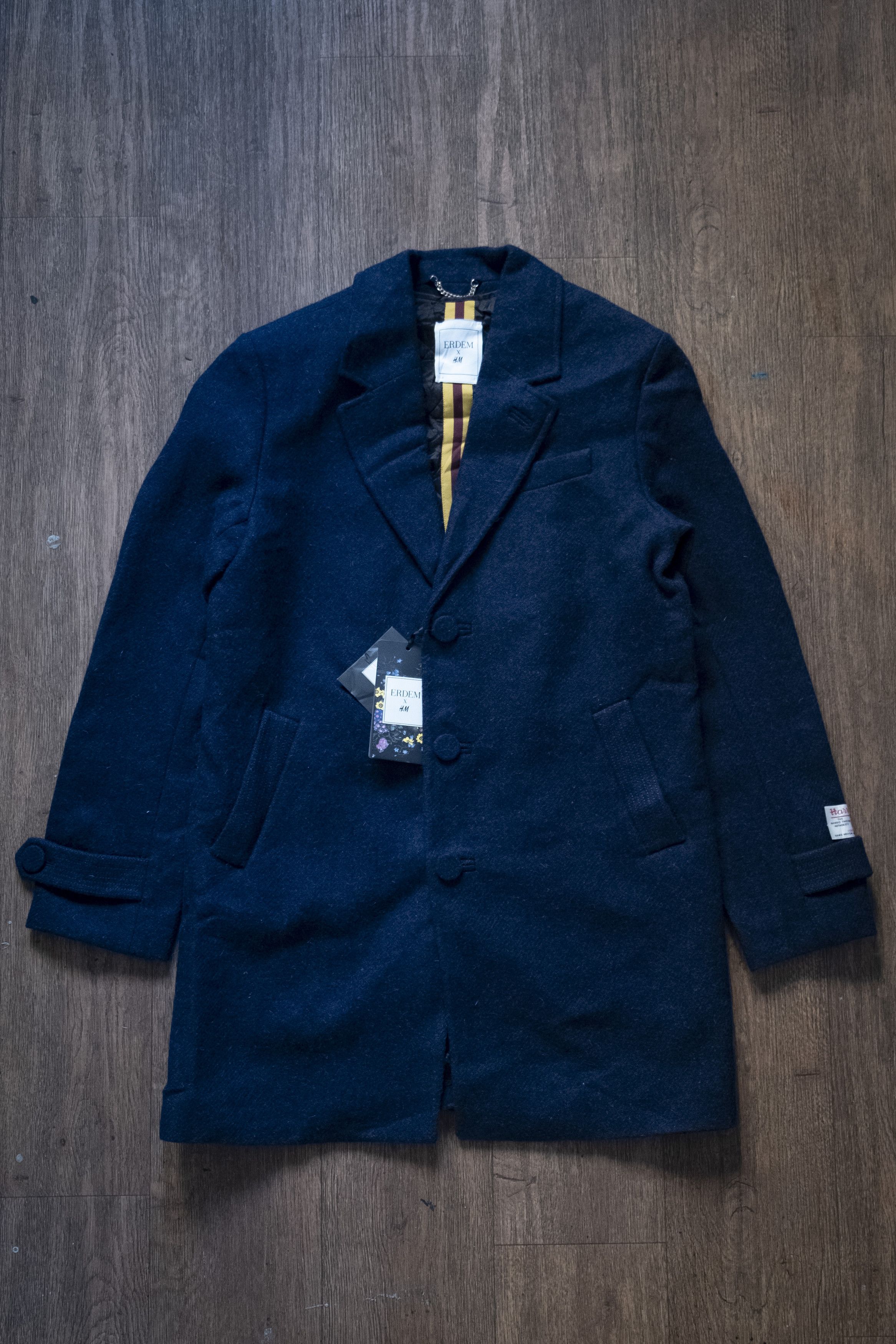 image of Erdem Harris Tweed Wool Coat in Blue, Men's (Size Small)