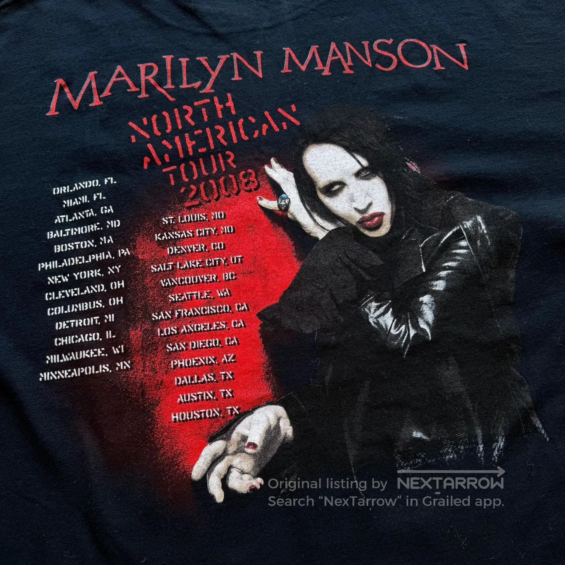 Vintage Vintage 2008 Marilyn Manson Band Tee. Size US XXL / EU 58 / 5 - 5 Thumbnail