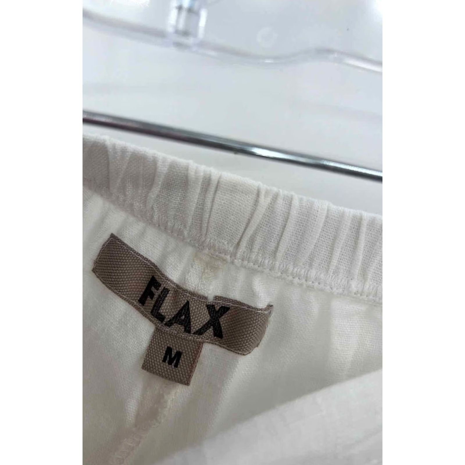 FLAX Flax White Pull On Pants Medium Regular Size 32" / US 10 / IT 46 - 2 Thumbnail