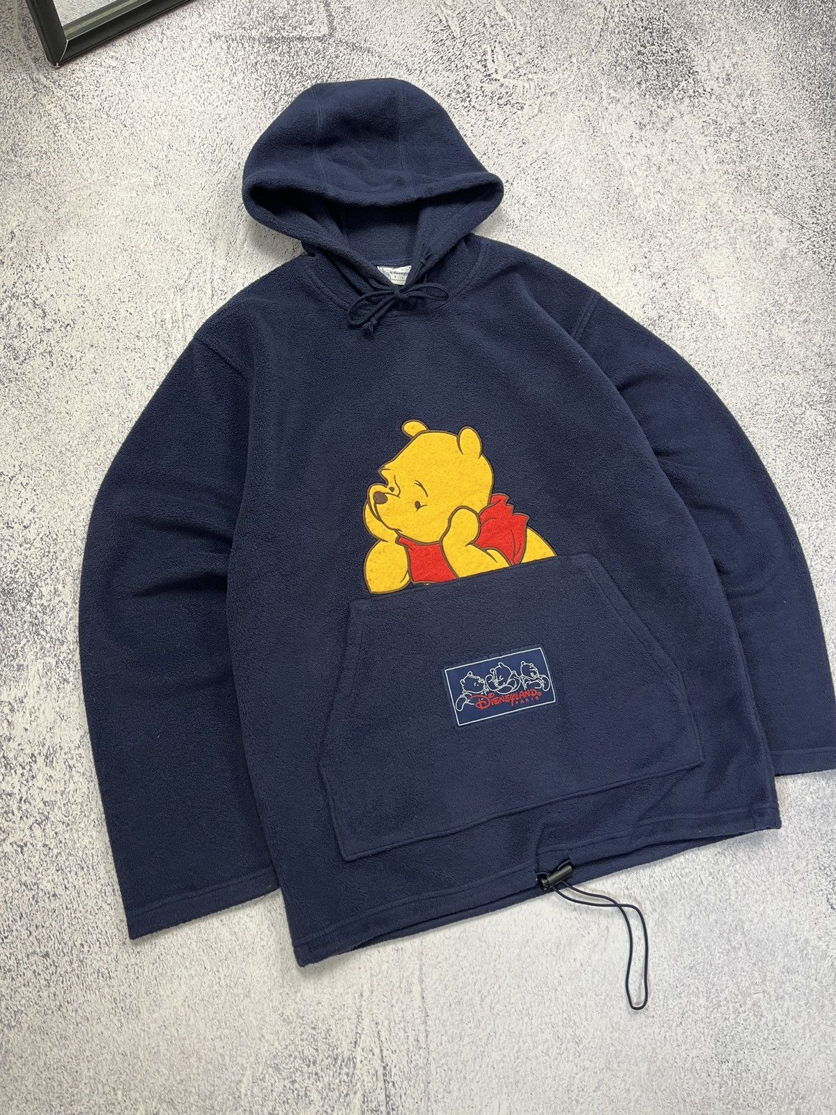 Vintage Disneyland Paris Winnie the Pooh Fleece Hoodie Big Logo Size US S / EU 44-46 / 1 - 3 Thumbnail