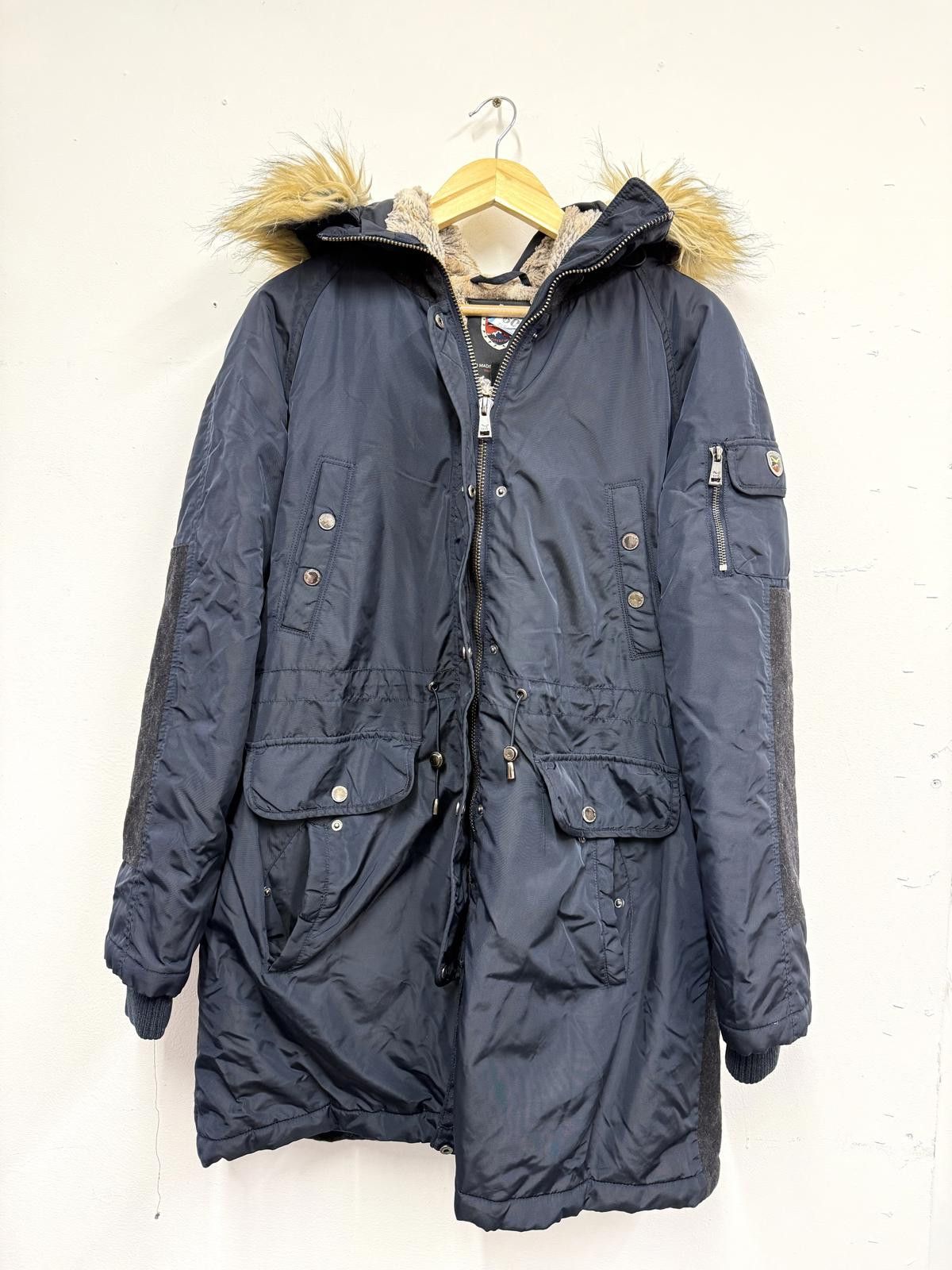 Other Men's Navy Blue Parka with Faux Fur Hood Size US L / EU 52-54 / 3 - 1 Thumbnail